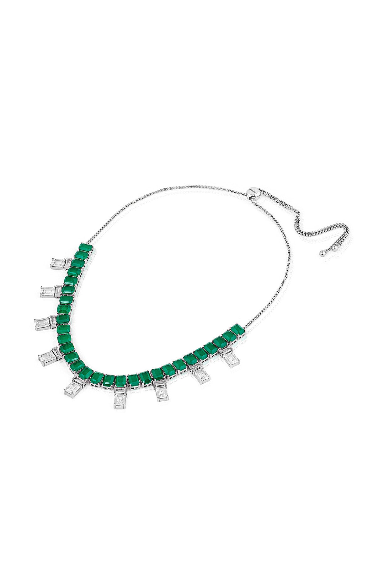 Doublet Dark Emerald Stationed Choker