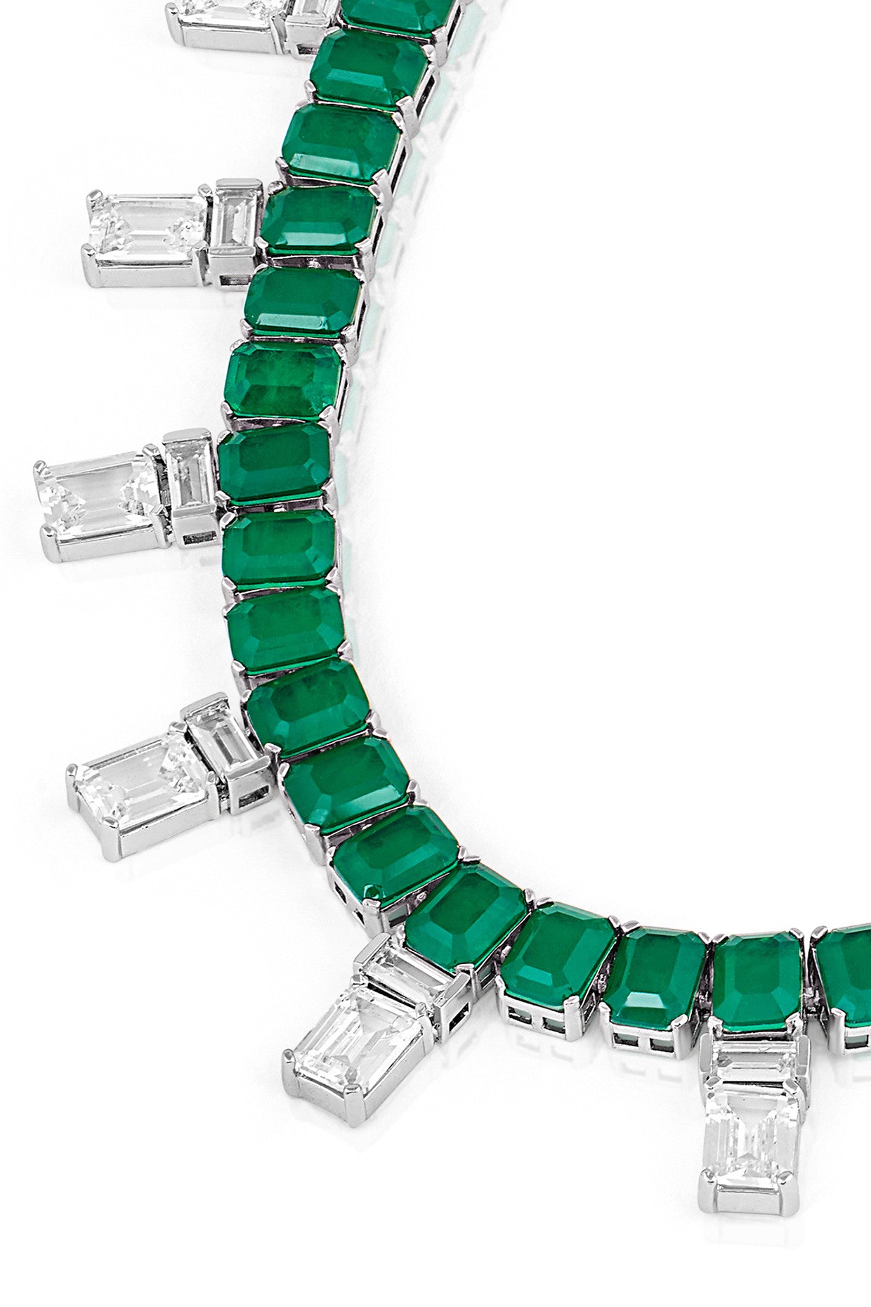 Doublet Dark Emerald Stationed Choker