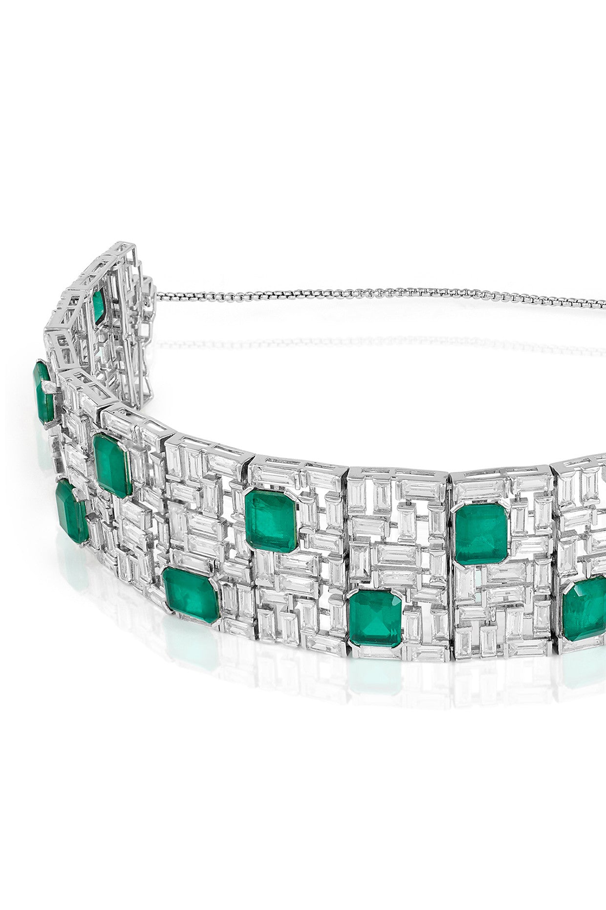 Doublet Dark Emerald Wide Choker