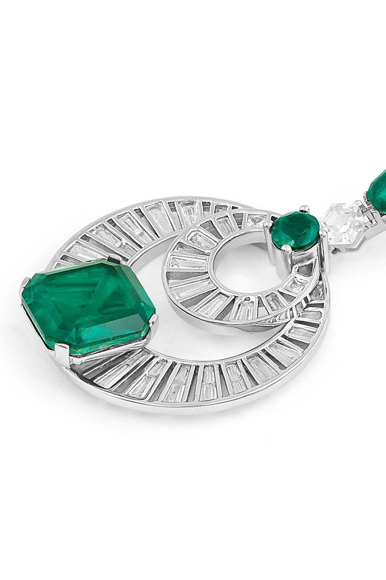 Doublet Emerald Moon Bali Earrings