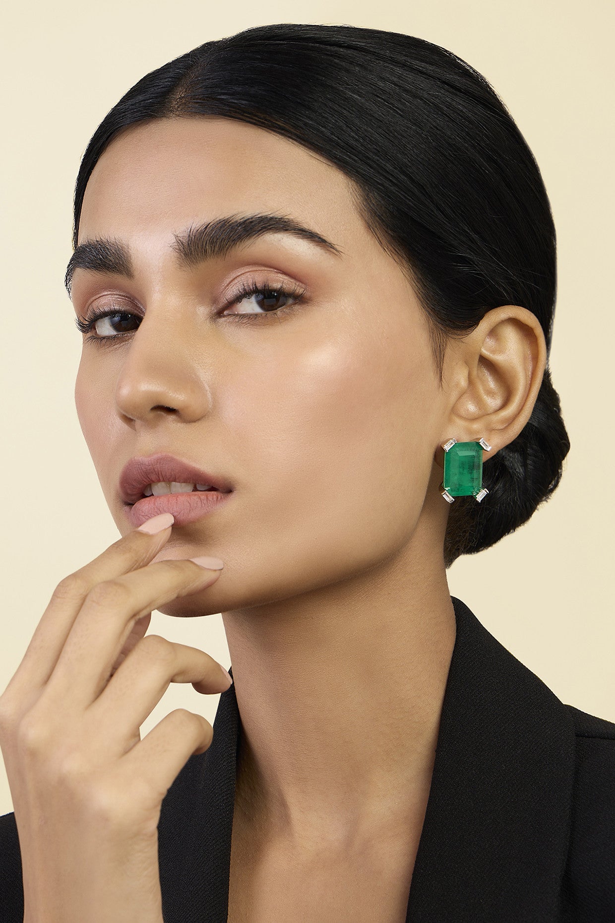 Doublet Green Stone Studs