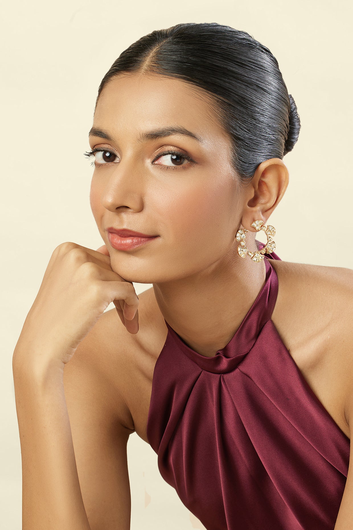 Capela Front Back Earrings In 18Kt Gold Plated