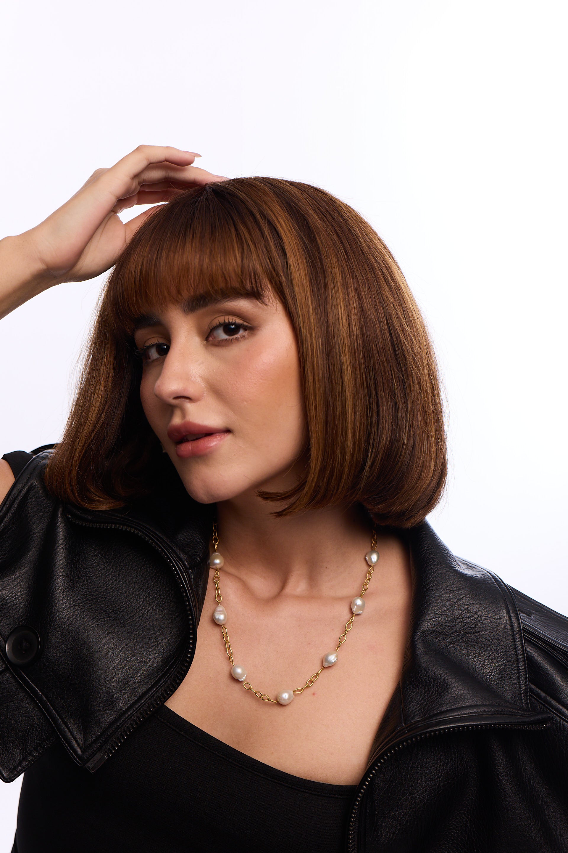 Baroque Linked Pearl Chain Necklace