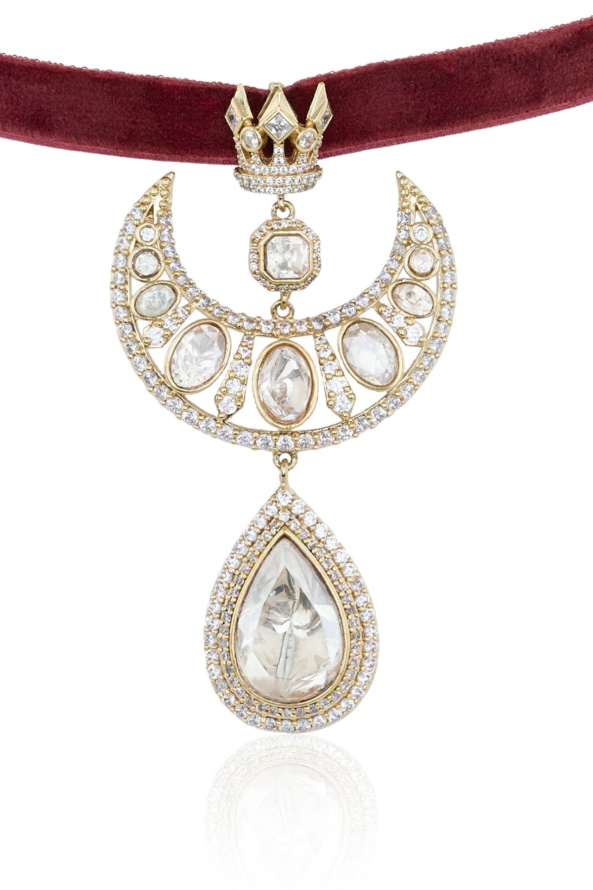 Polki Crown Velvet Reign Necklace