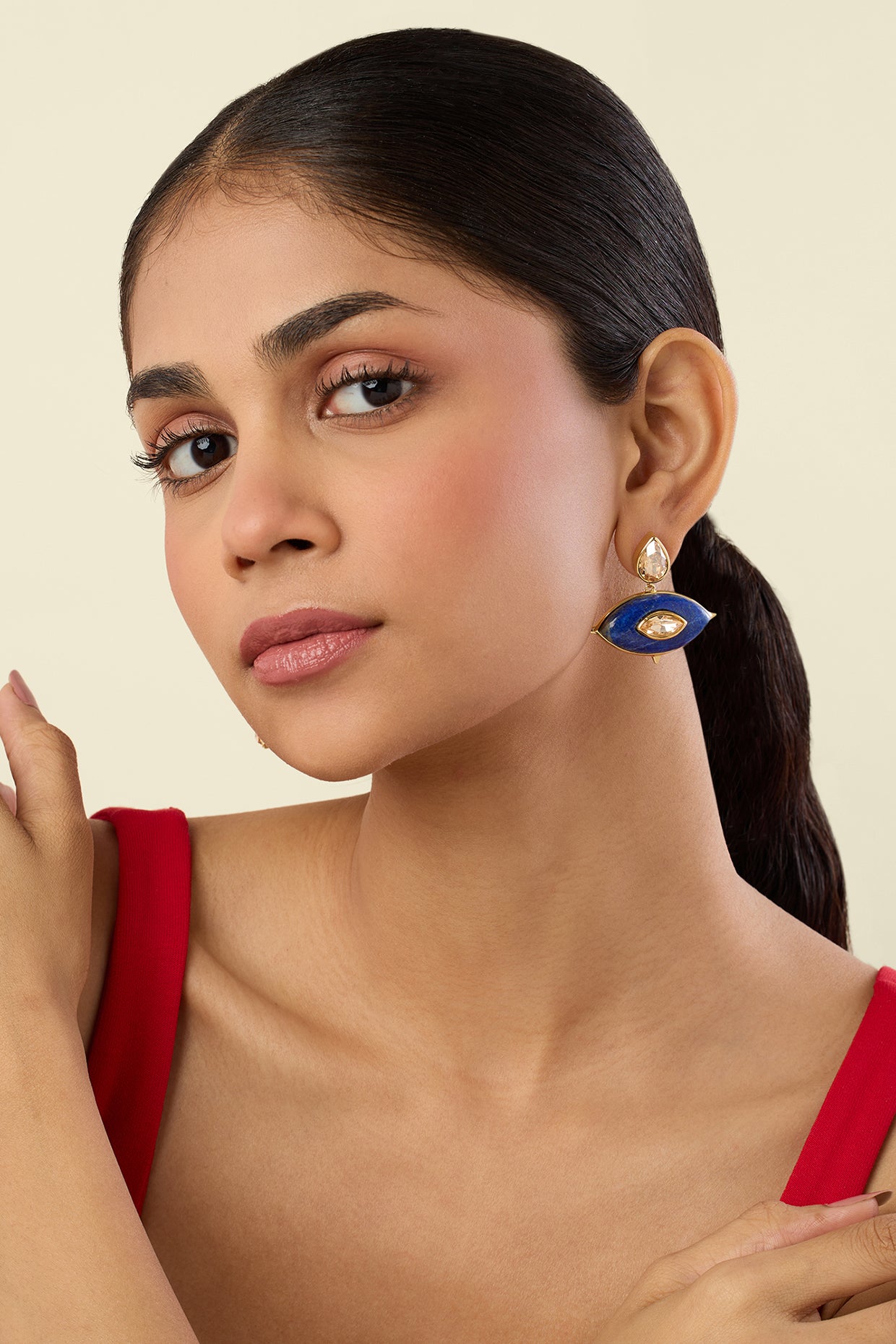 Rune Eye Drop Earrings 18kt Gold Plated