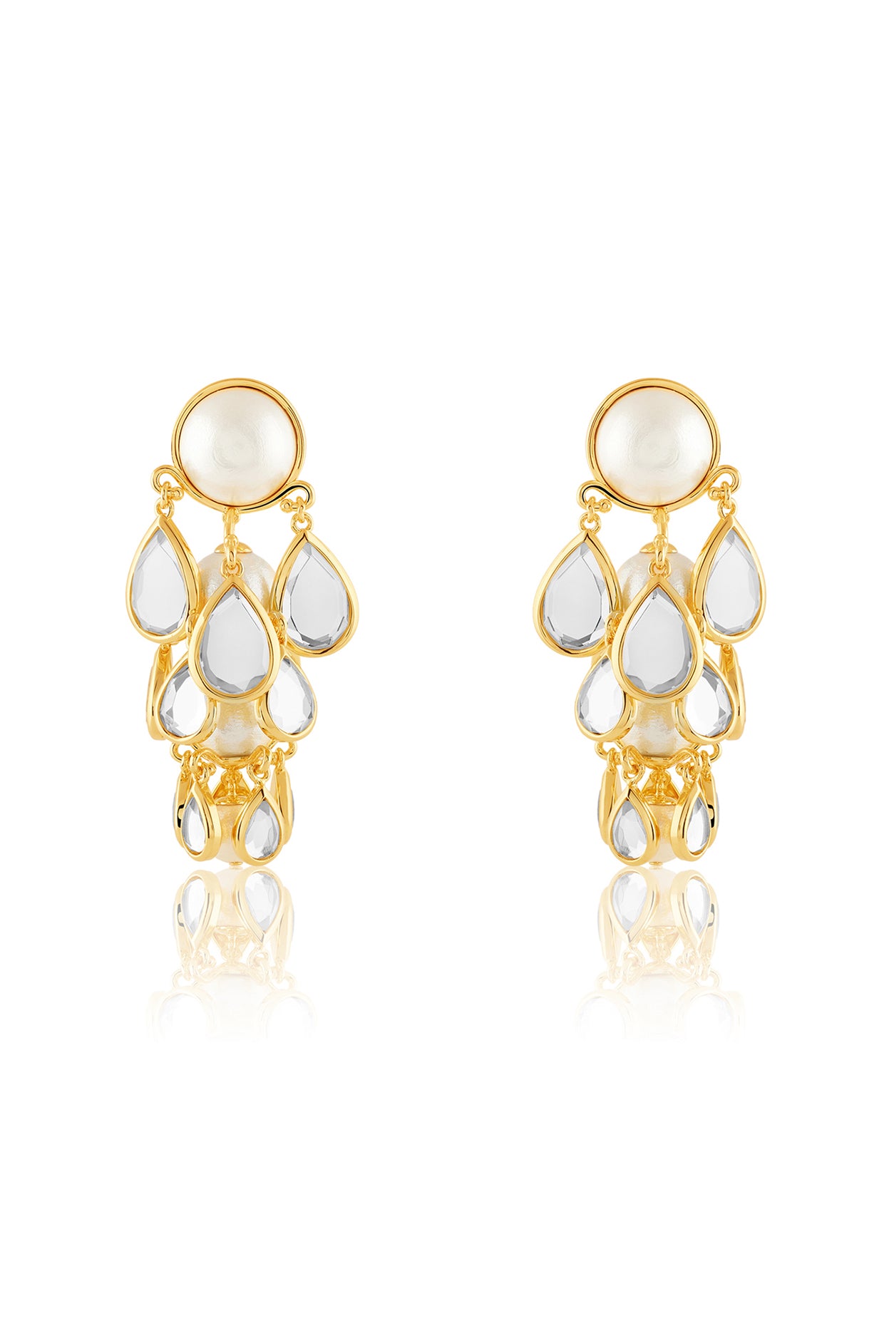 LimelightLayeredMirrorDropEarrings 18Kt Gold Plated