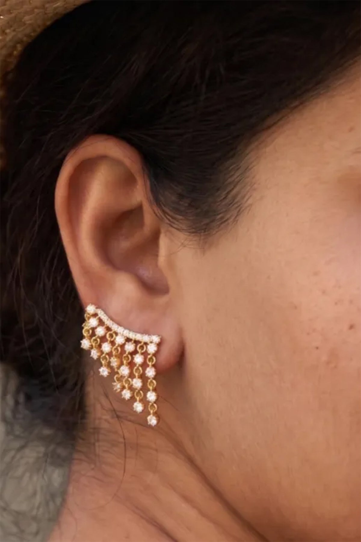 Gold Ambre Earrings