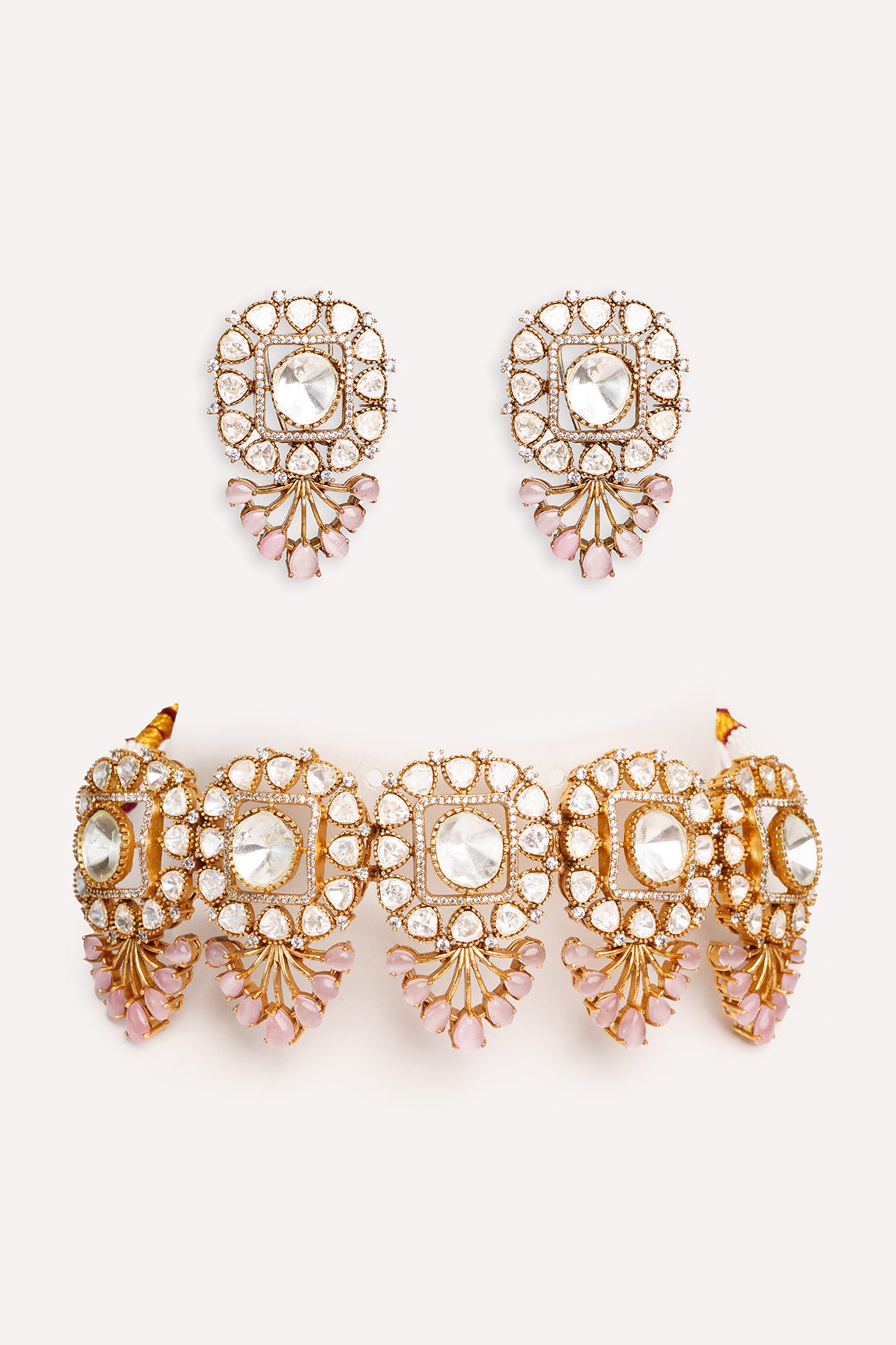 Anura Pink Polki Choker