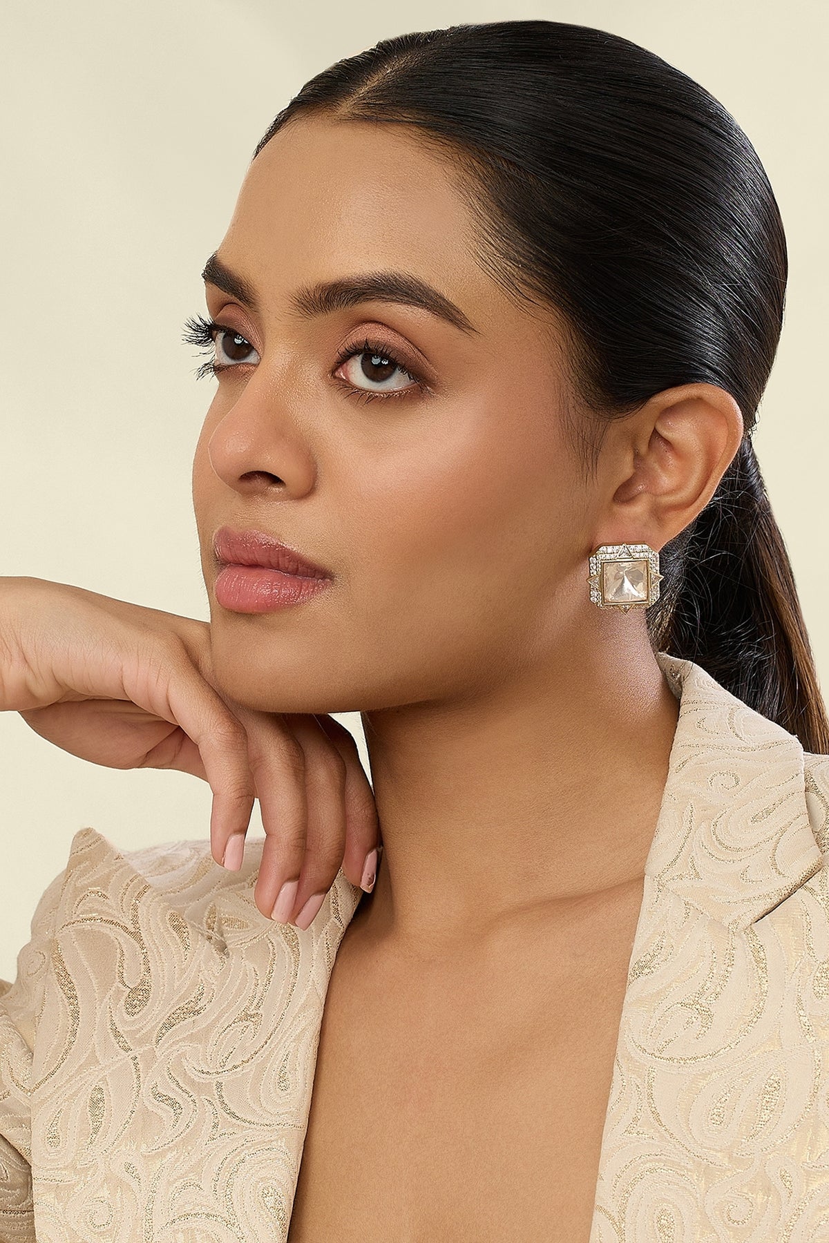 Polki Sitara Stud Earrings