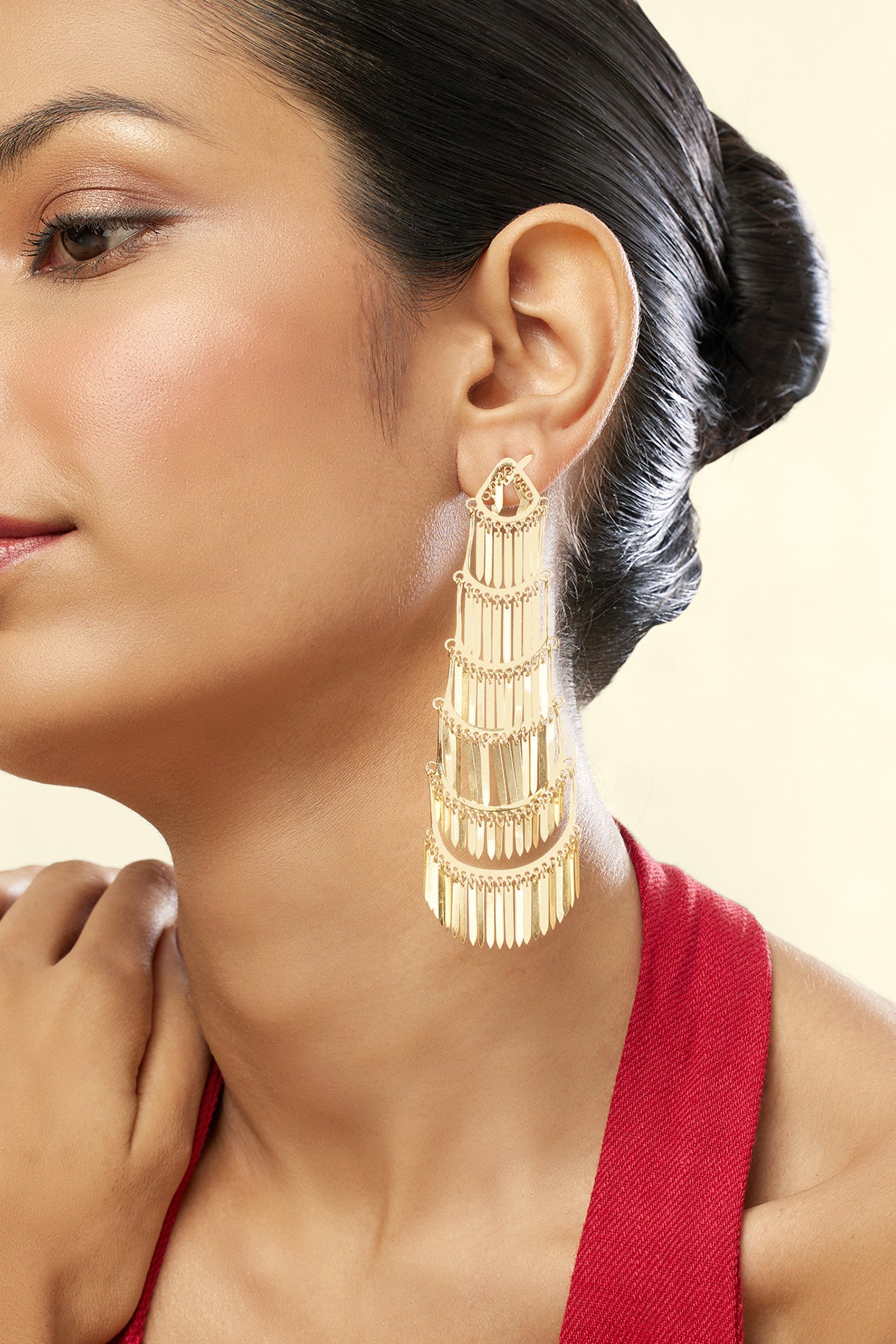 Atlântico Statement Danglers In 18Kt Gold Plated