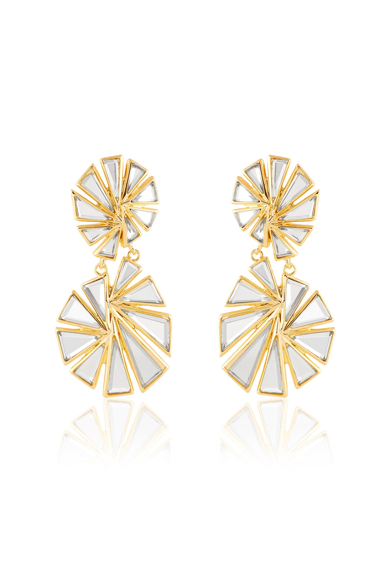 Demi Goddess Shattered Mirror No. 8 Earrings 18Kt Gold Plated