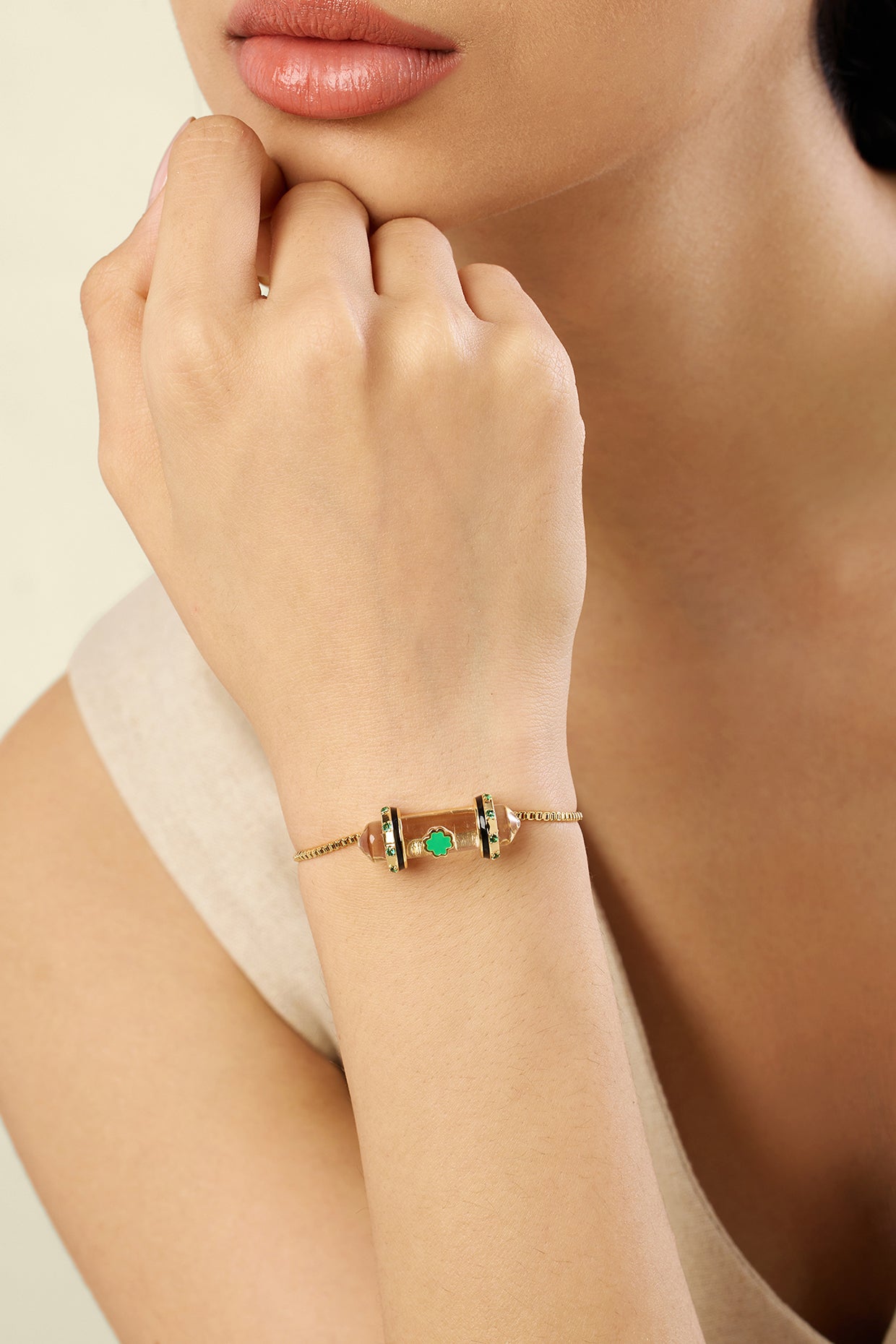 Clarity Bolo Bracelet In 18kt Gold Plated