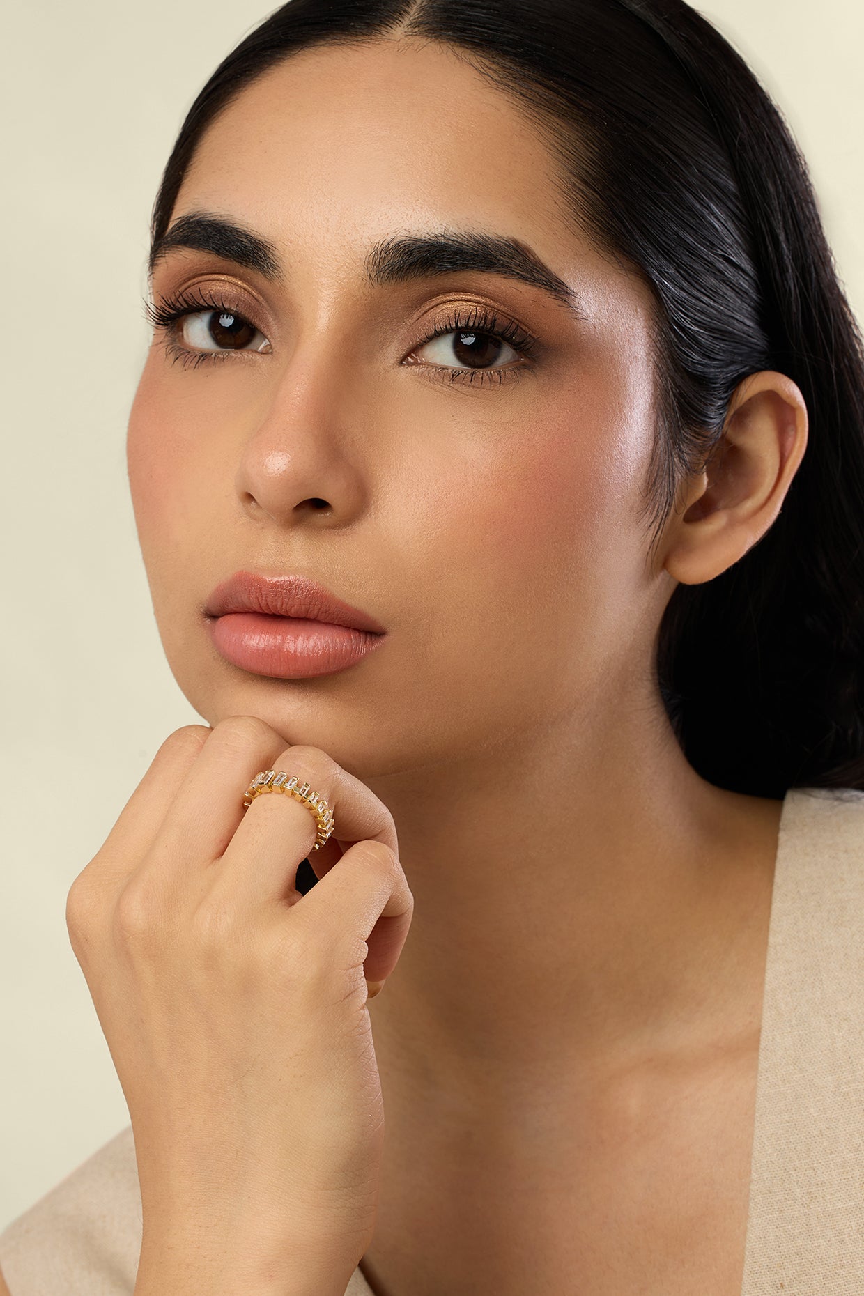 Celestia Infinity Band In 18kt Gold Plated