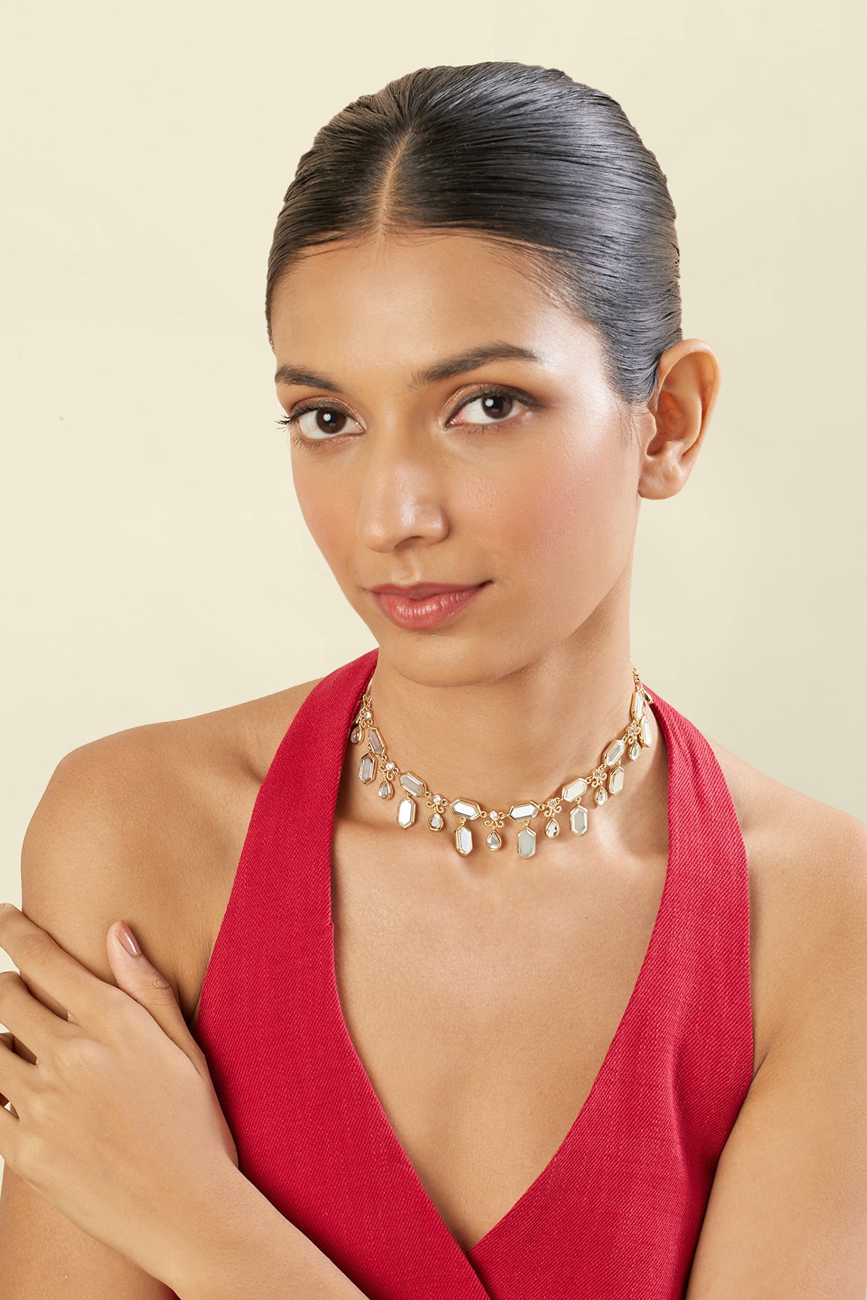 Sombra Choker Necklace In 18Kt Gold Plated