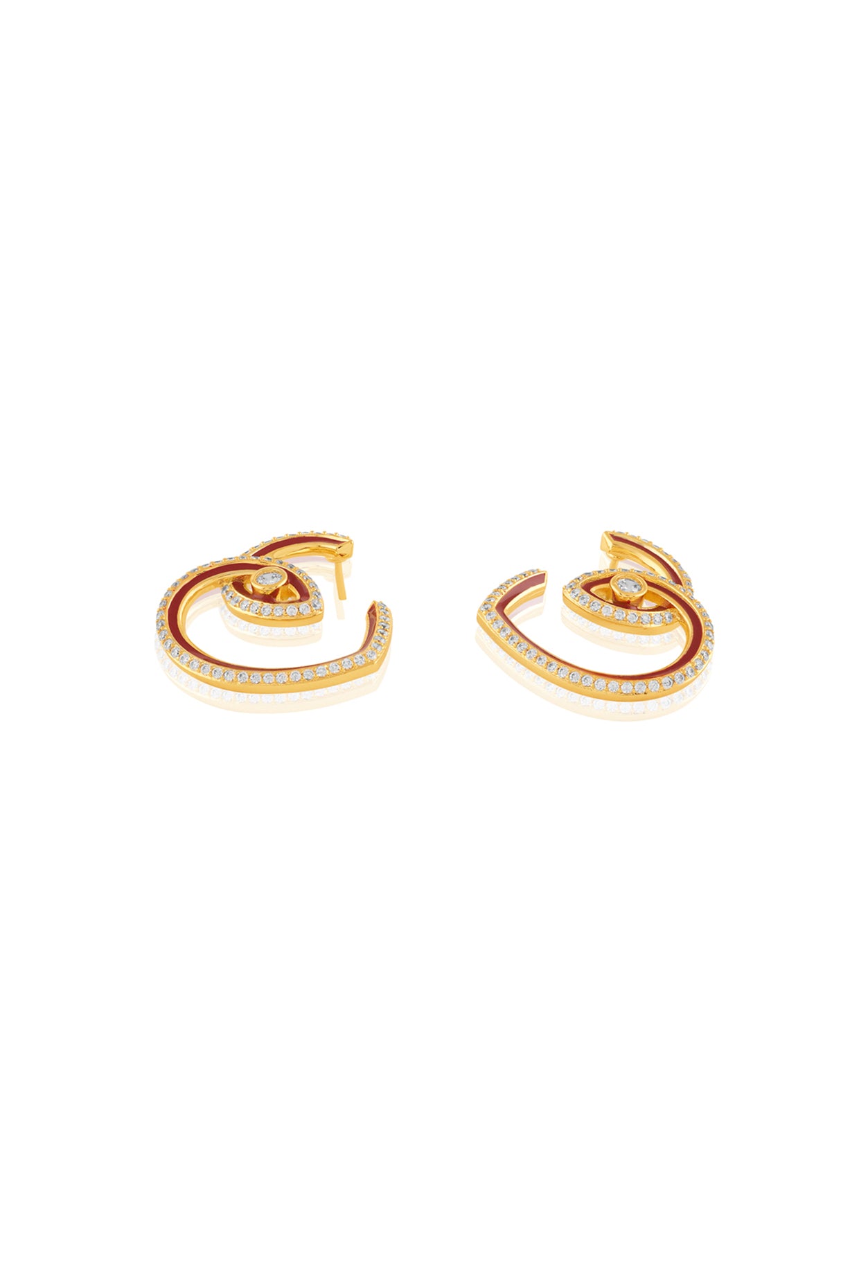 Gala Heart Hoops In 18Kt Gold Plated