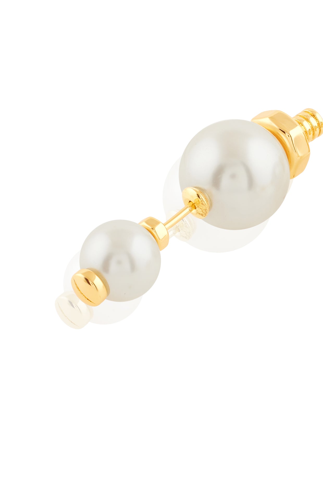 Illusion Pearl Silicon studs 18Kt Gold Plated