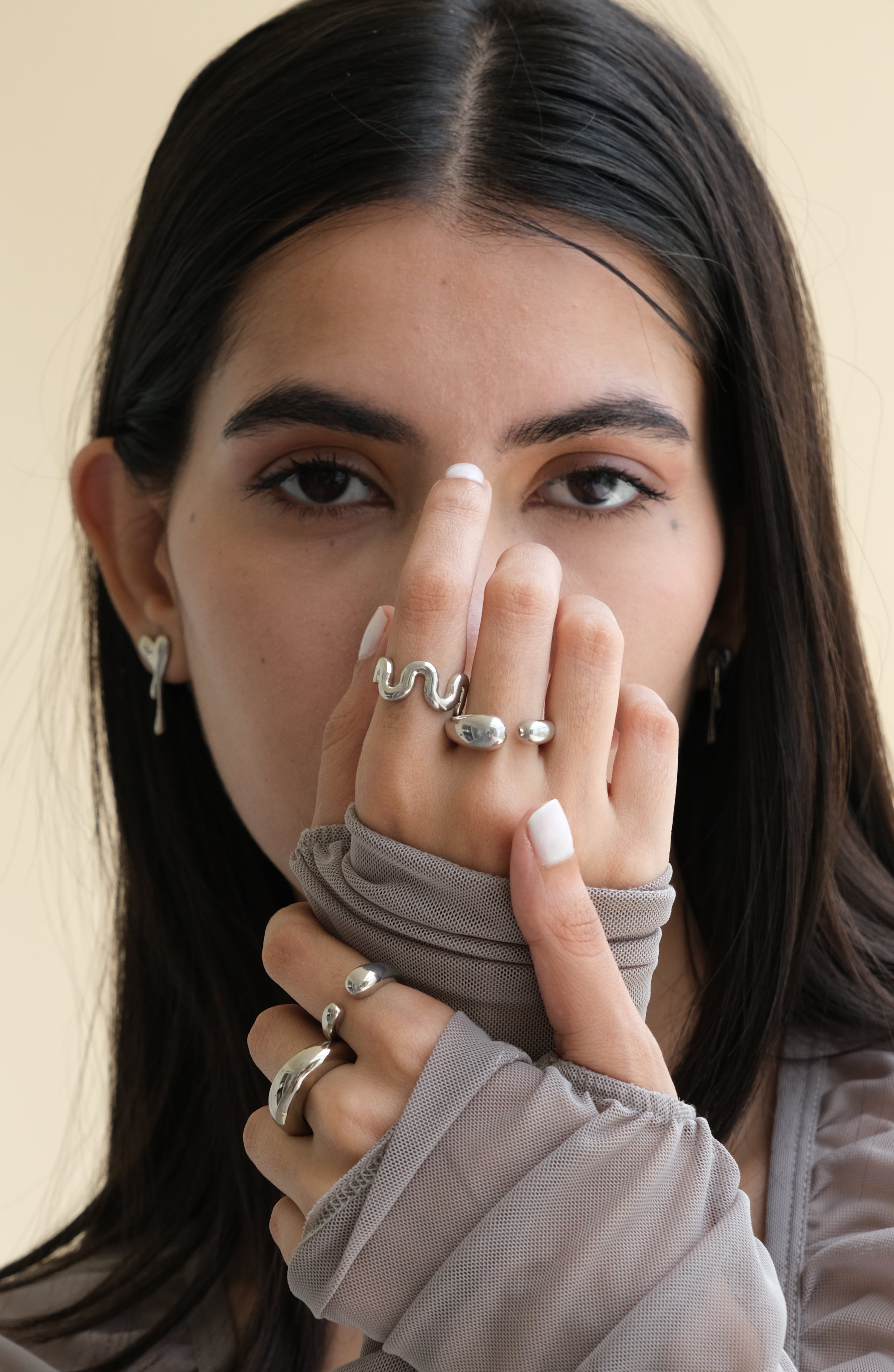 Silver Swirl Solid Band