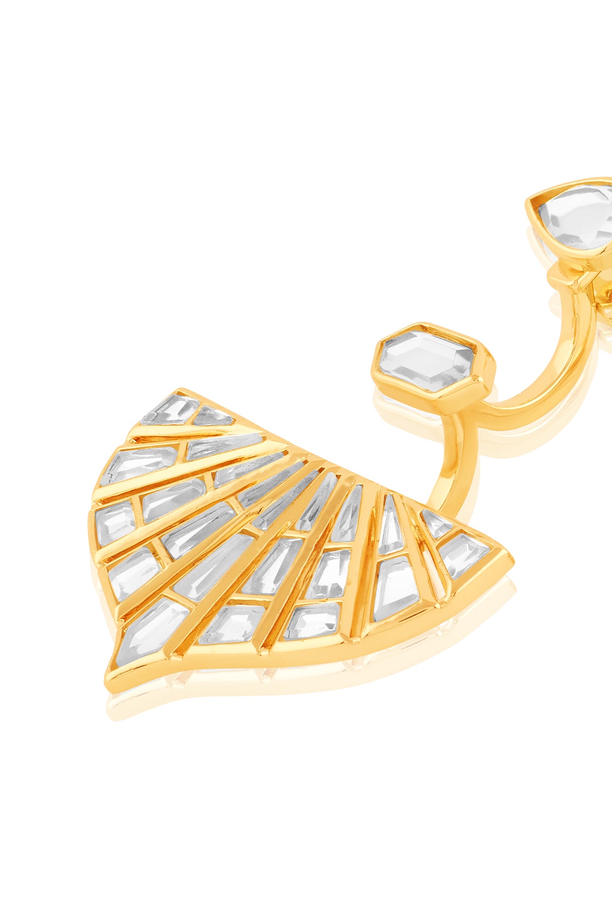 Renda Statement Danglers In 18Kt Gold Plated