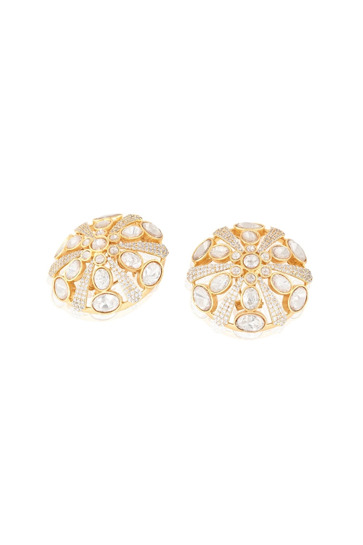 Polki Royal Sunburst Stud Earrings