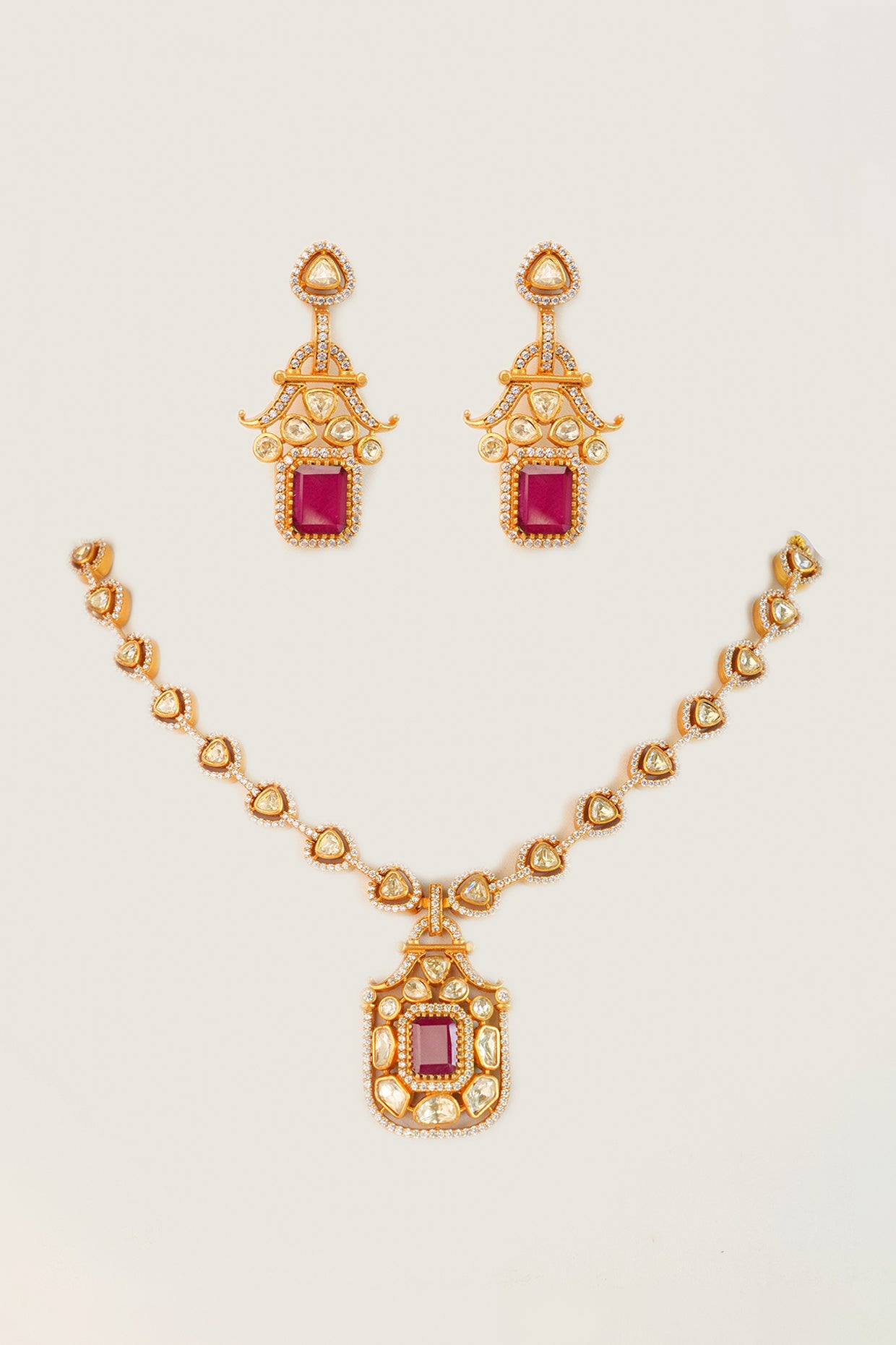Eklavya Red Moissanite Set
