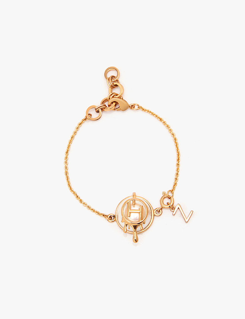22kt Gold Plated Initial Pearl Bracelet