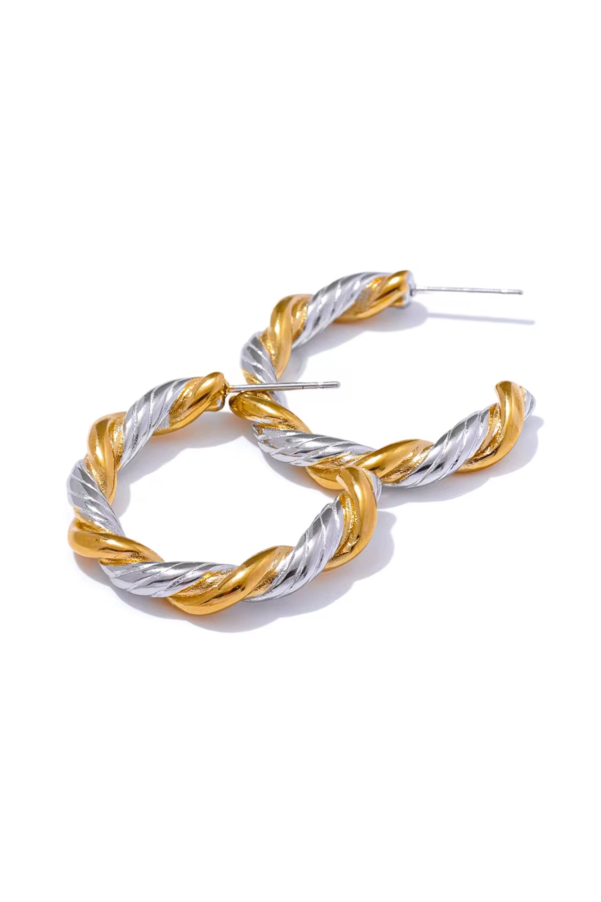 18Kt Gold Plated Braided Hoops
