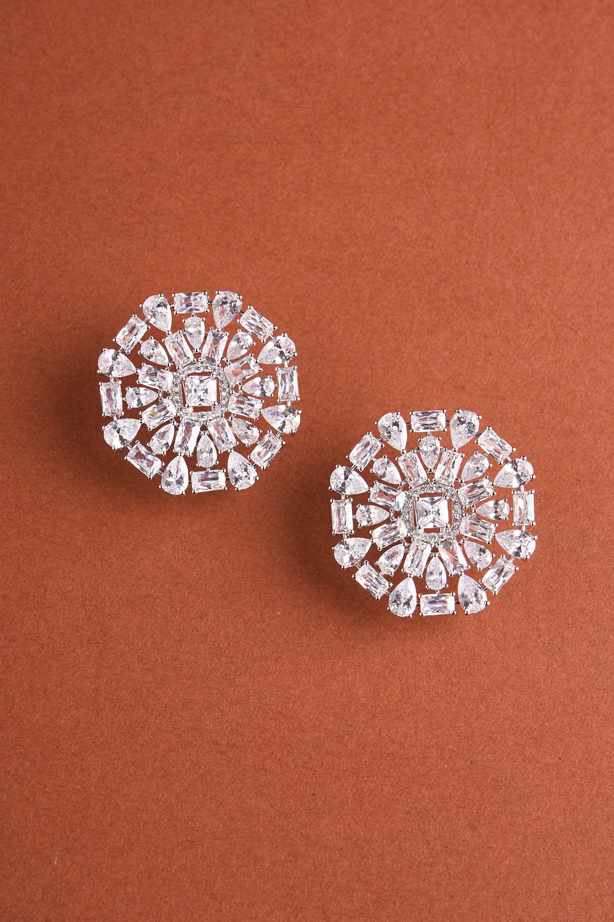 Silver Diya Earrings