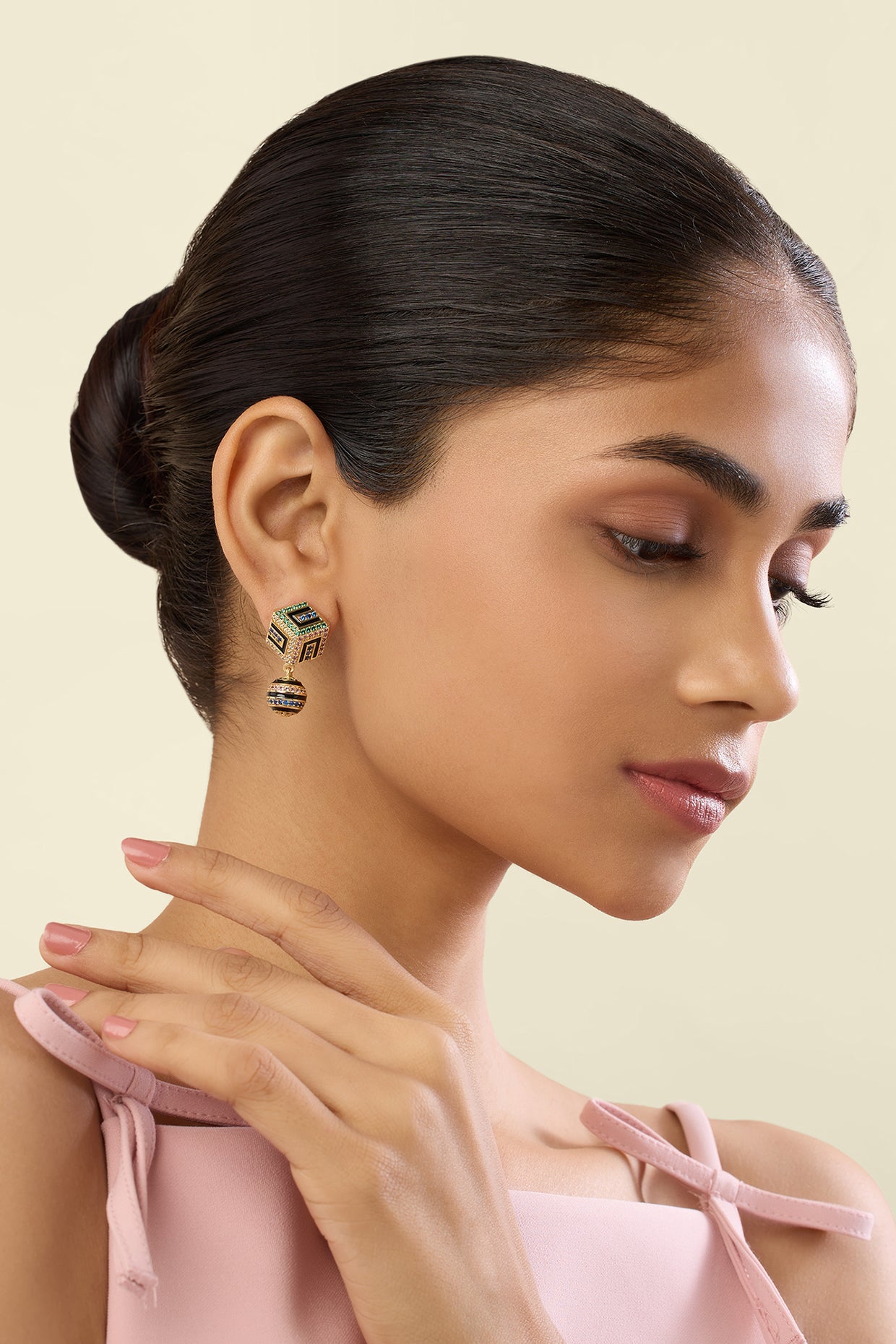 Arpelle Surreal Danglers In 18Kt Gold Plated