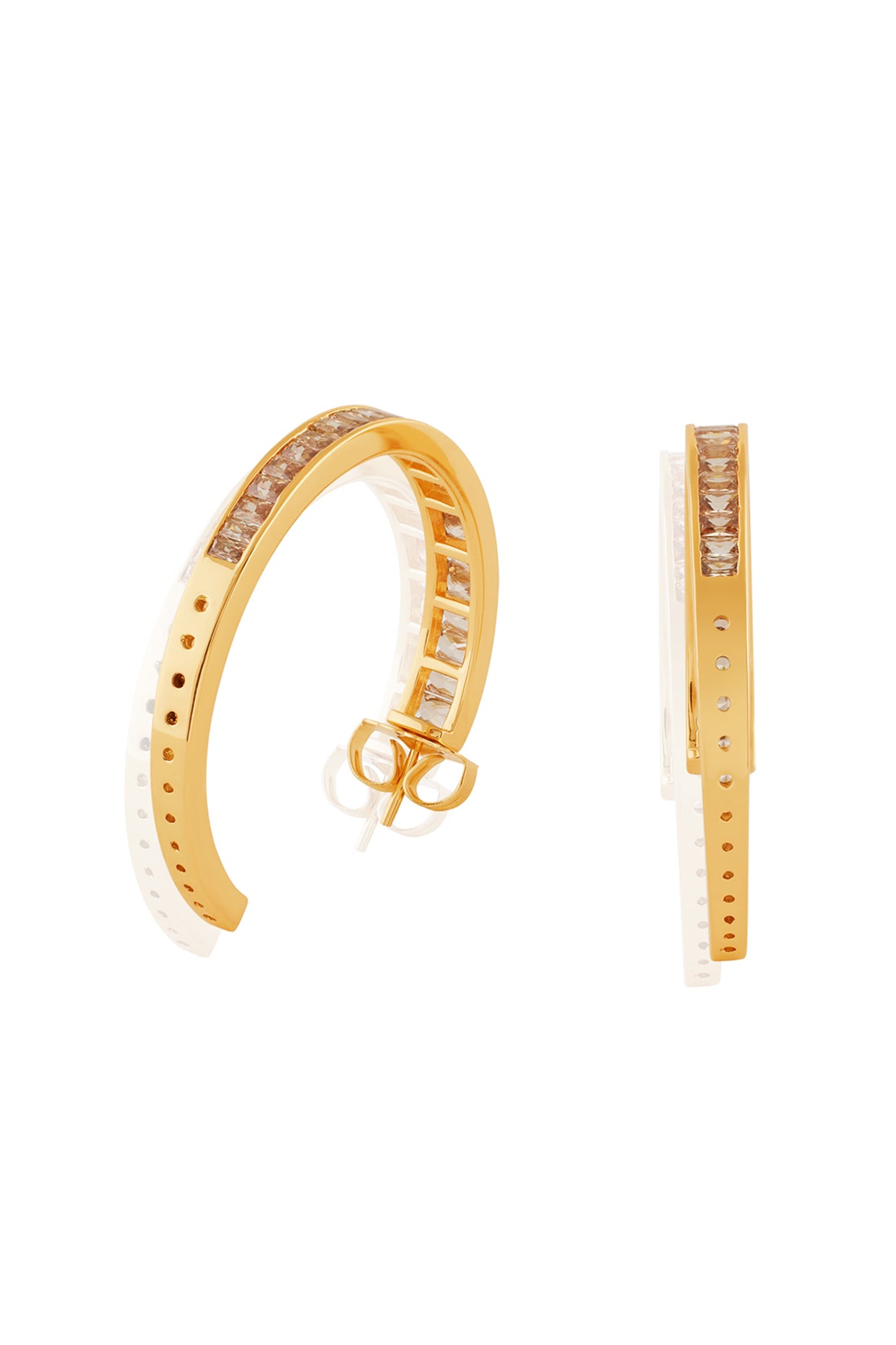 Solar Bloom Hoops In 18kt Gold Plated