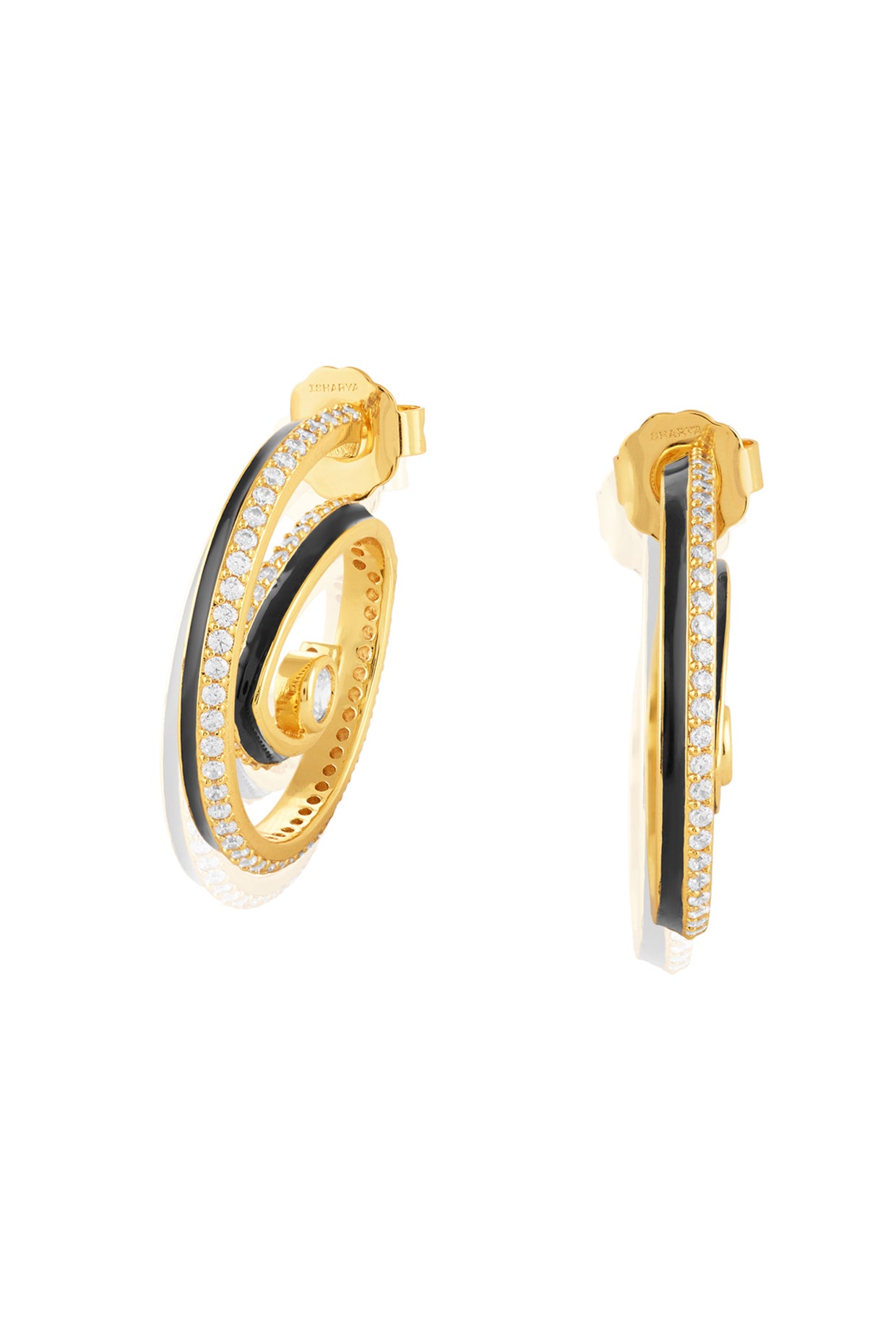 Phantasma Double Hoops In 18Kt Gold Plated