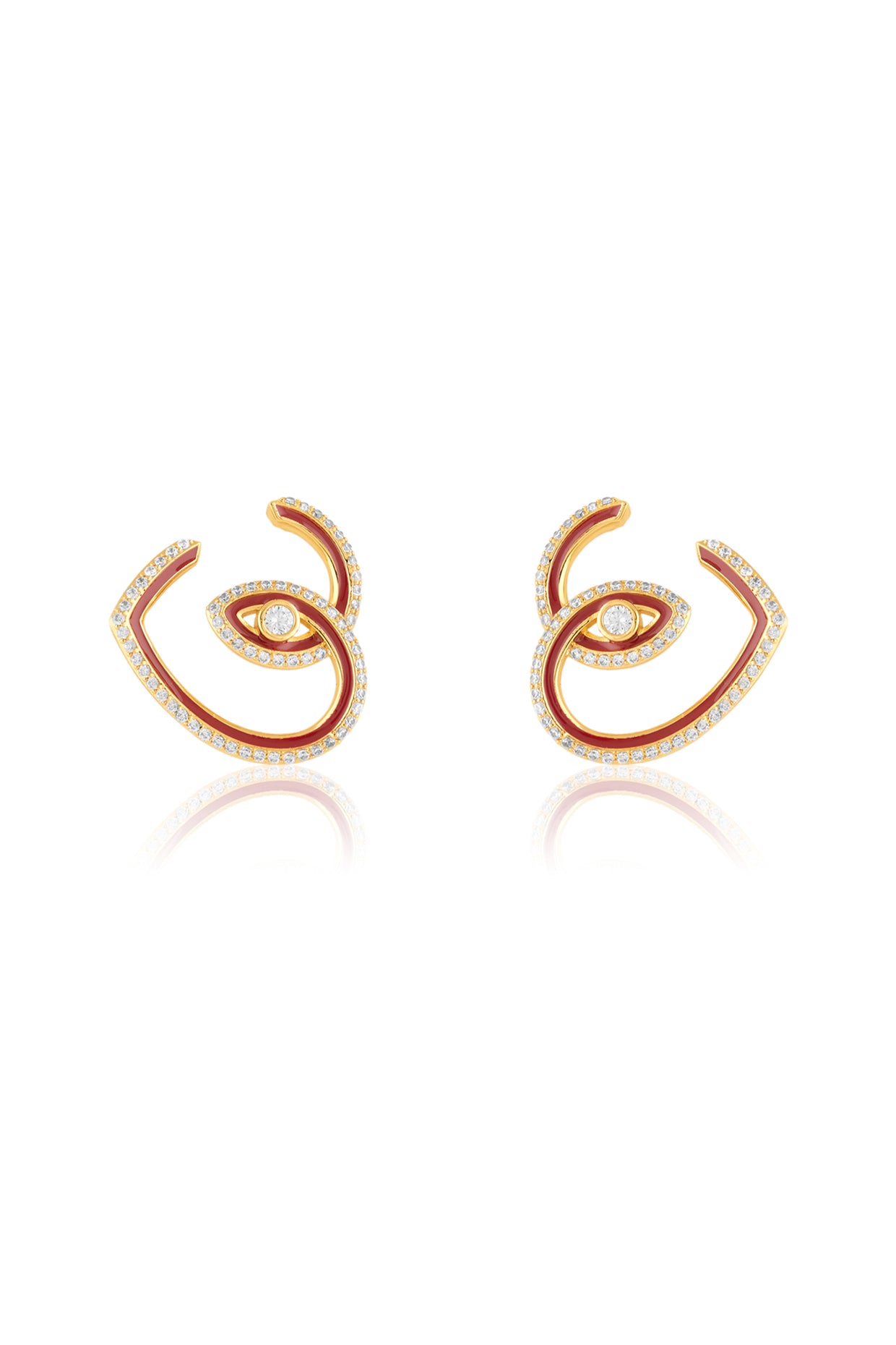 Gala Heart Hoops In 18Kt Gold Plated