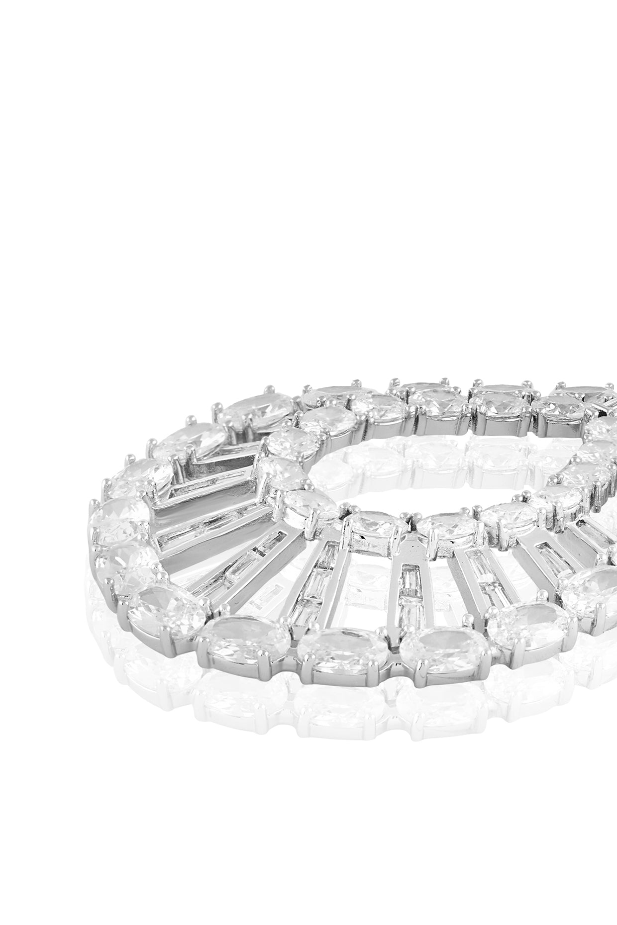 Bau Laume Statement Danglers In Rhodium Plated