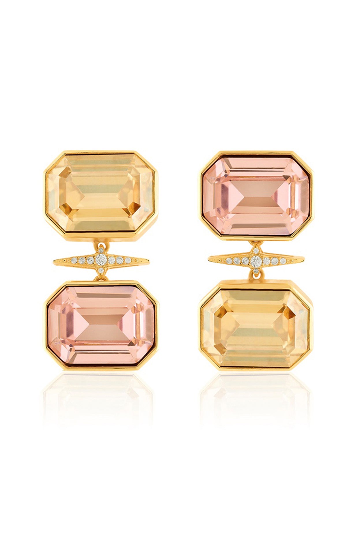 Pink Limoncello Drop Earrings In 18Kt Gold Plated