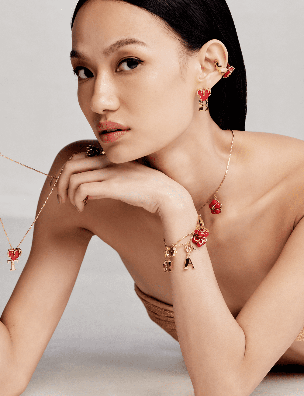 22kt Gold Plated Initial Heart Earrings