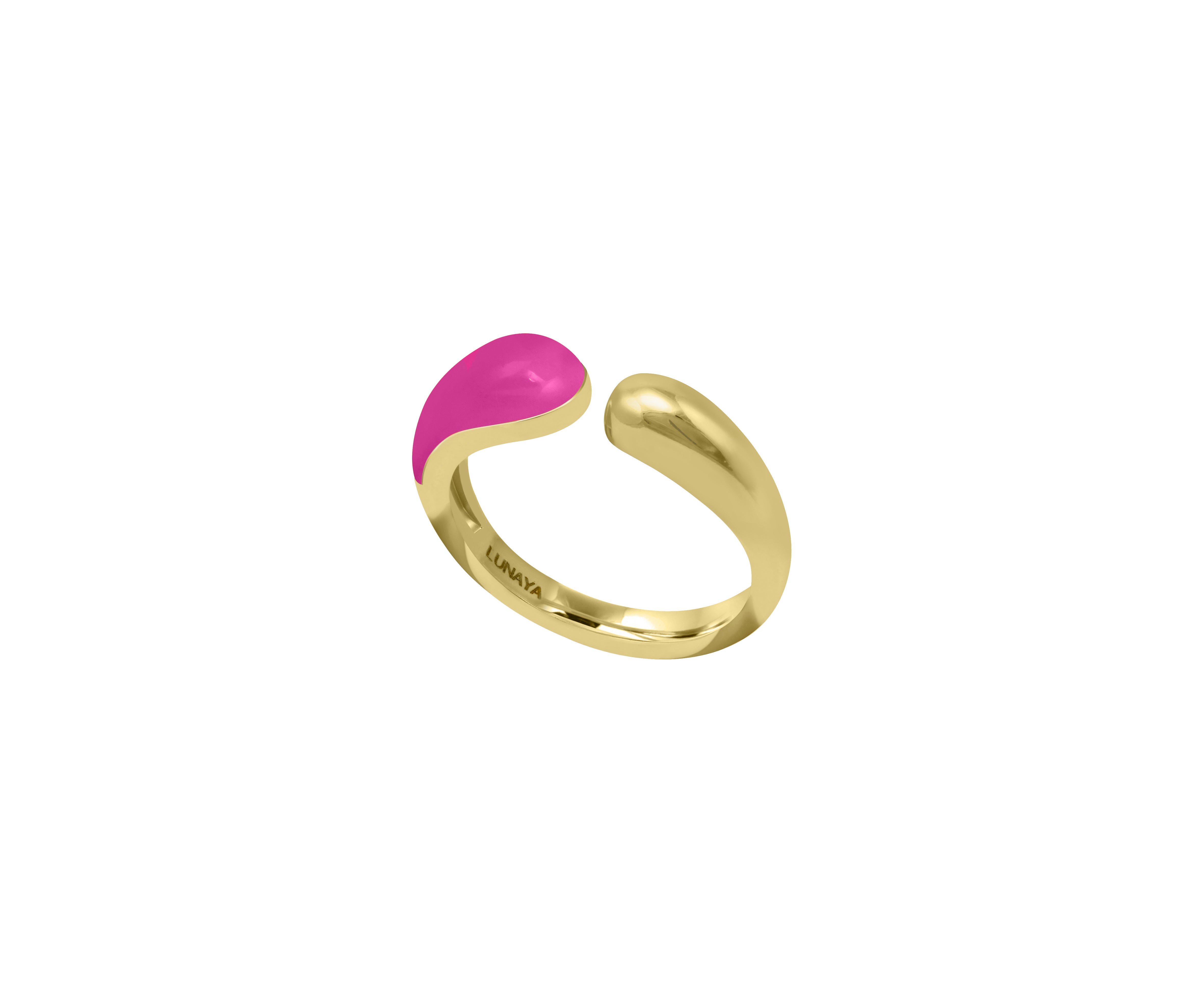 Gold & Hot Pink Glossed Ring