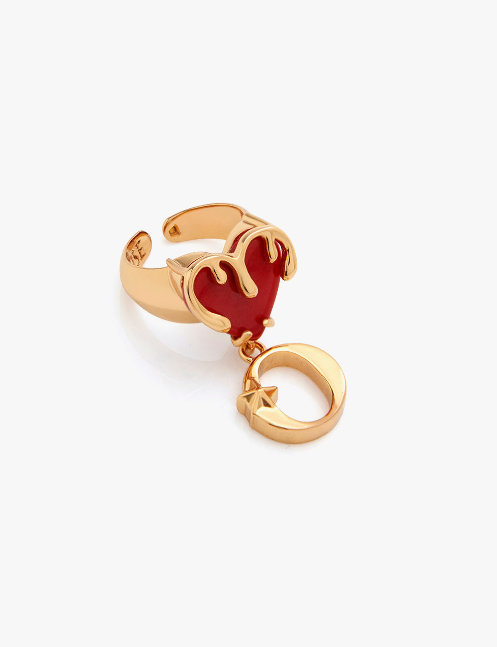 22kt Gold Plated Initial Heart Ring