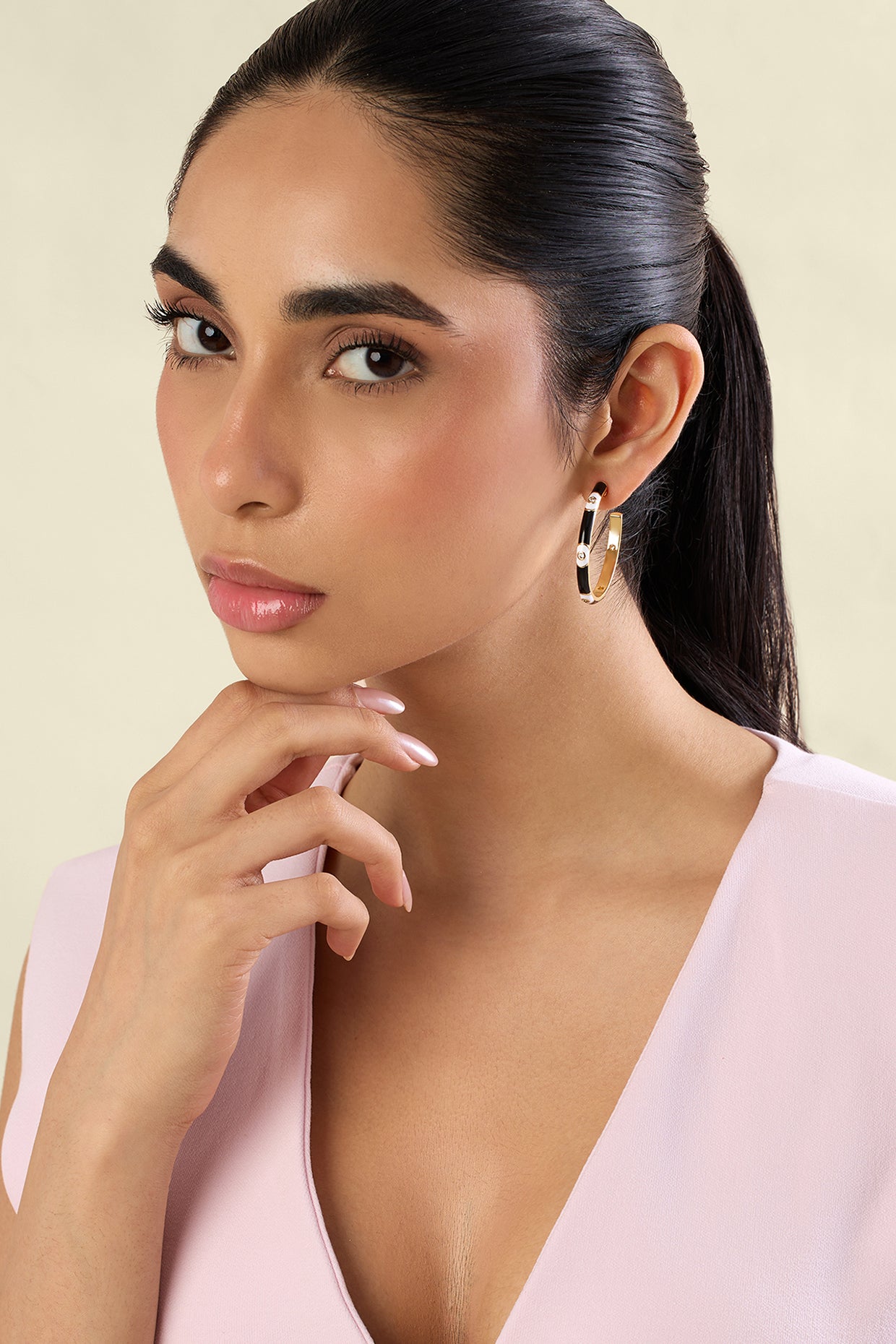 Eclipse Eye Hoops In 18kt Gold Plated