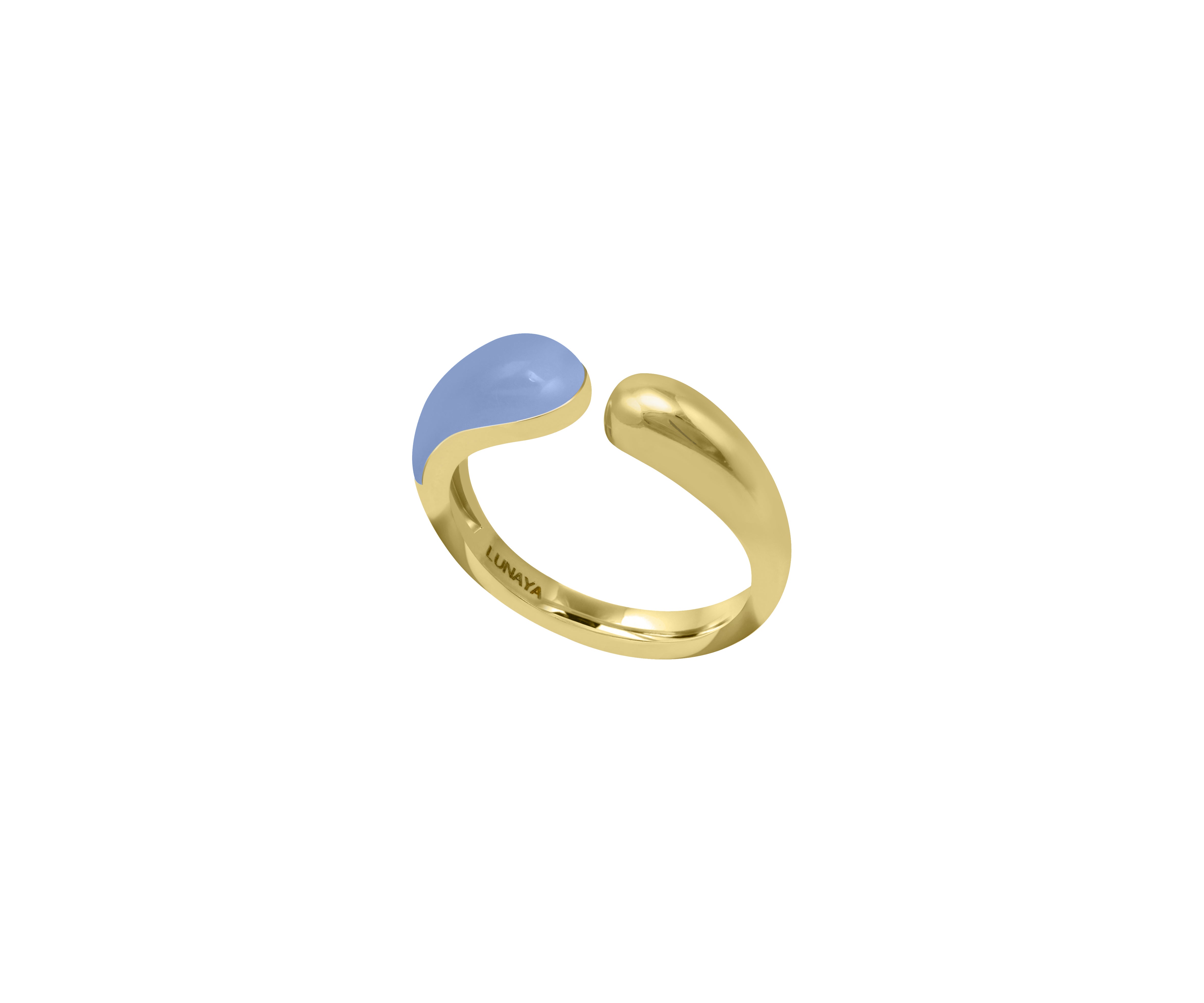 Gold & Powder Blue Glossed Ring