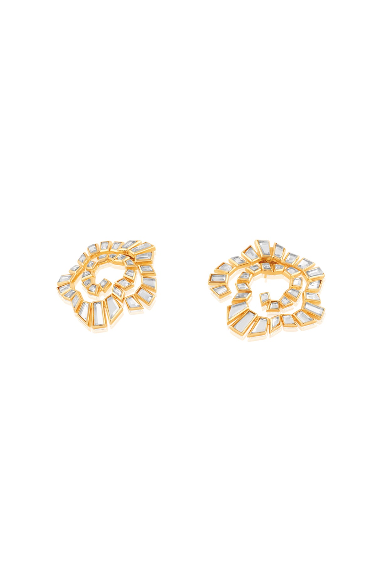 Santuario Spiral Studs In 18Kt Gold Plated