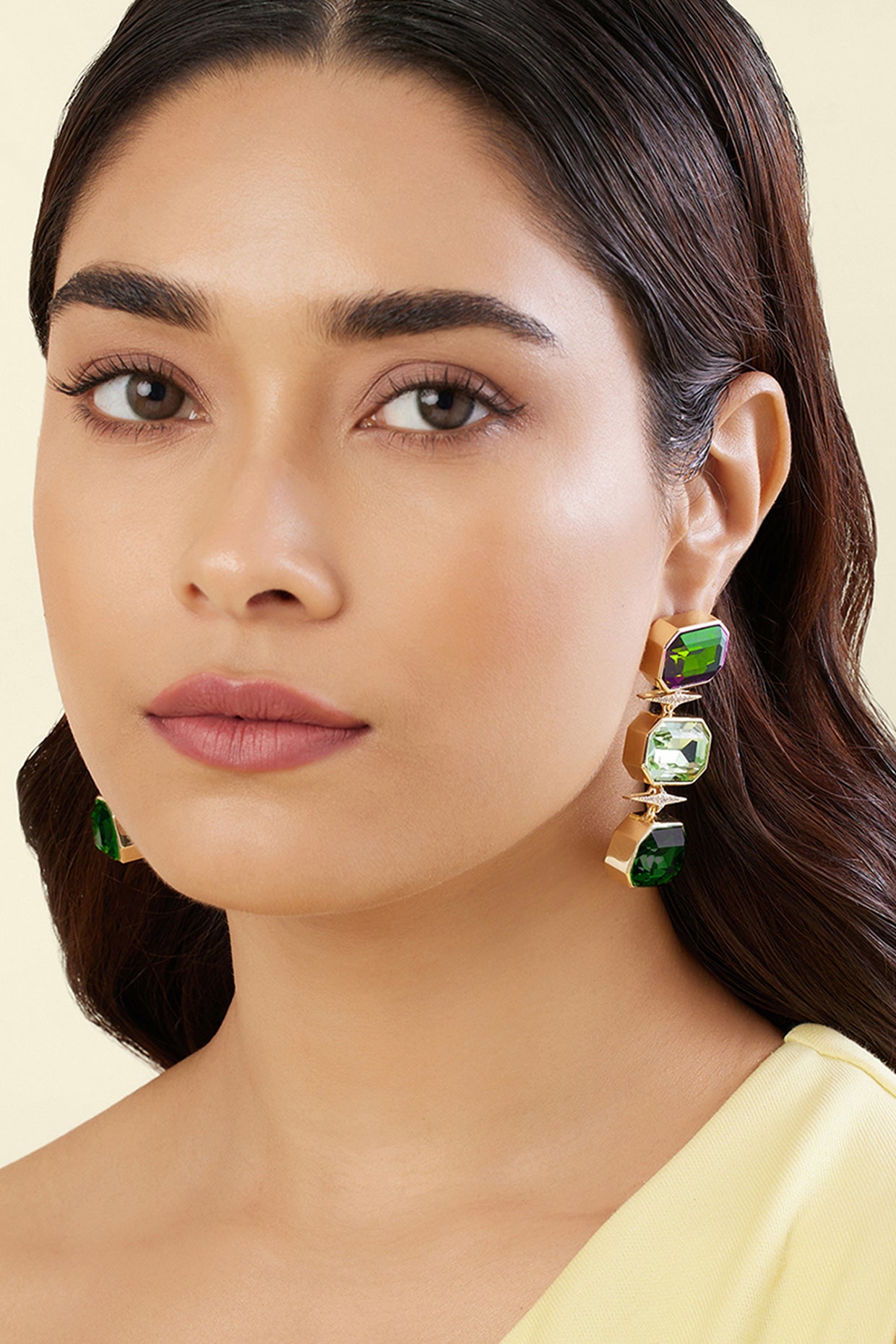Rialia's Sparkle Statement Earrings In 18Kt Gold Plated