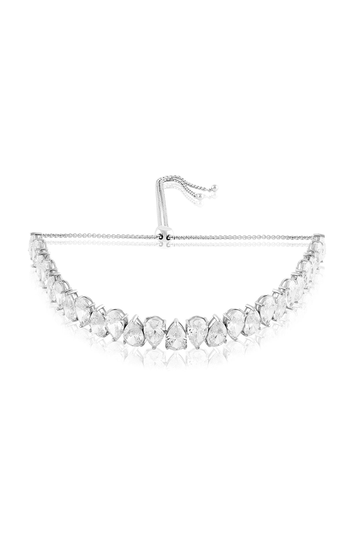 Elysian Choker Necklace In Rhodium Plating