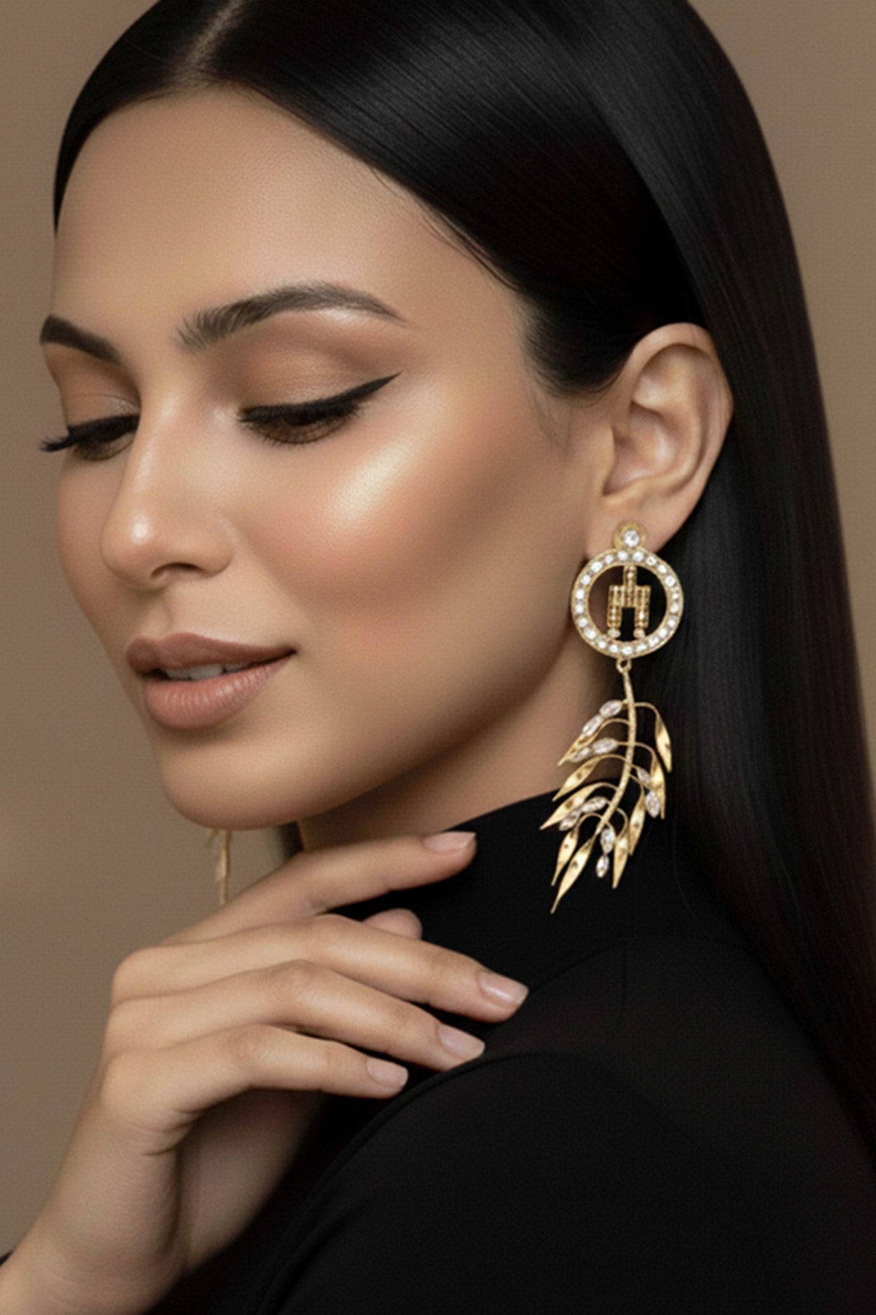 Jewels and Knotgrass Long Stud Earrings