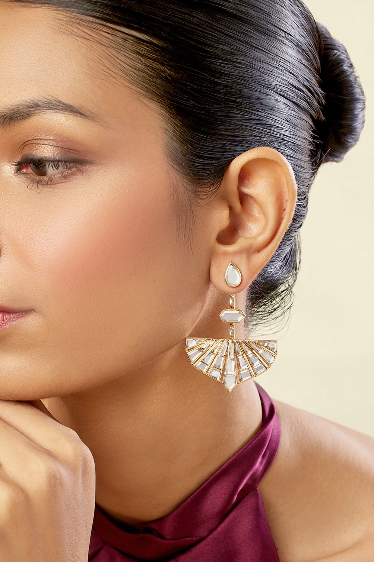 Renda Statement Danglers In 18Kt Gold Plated