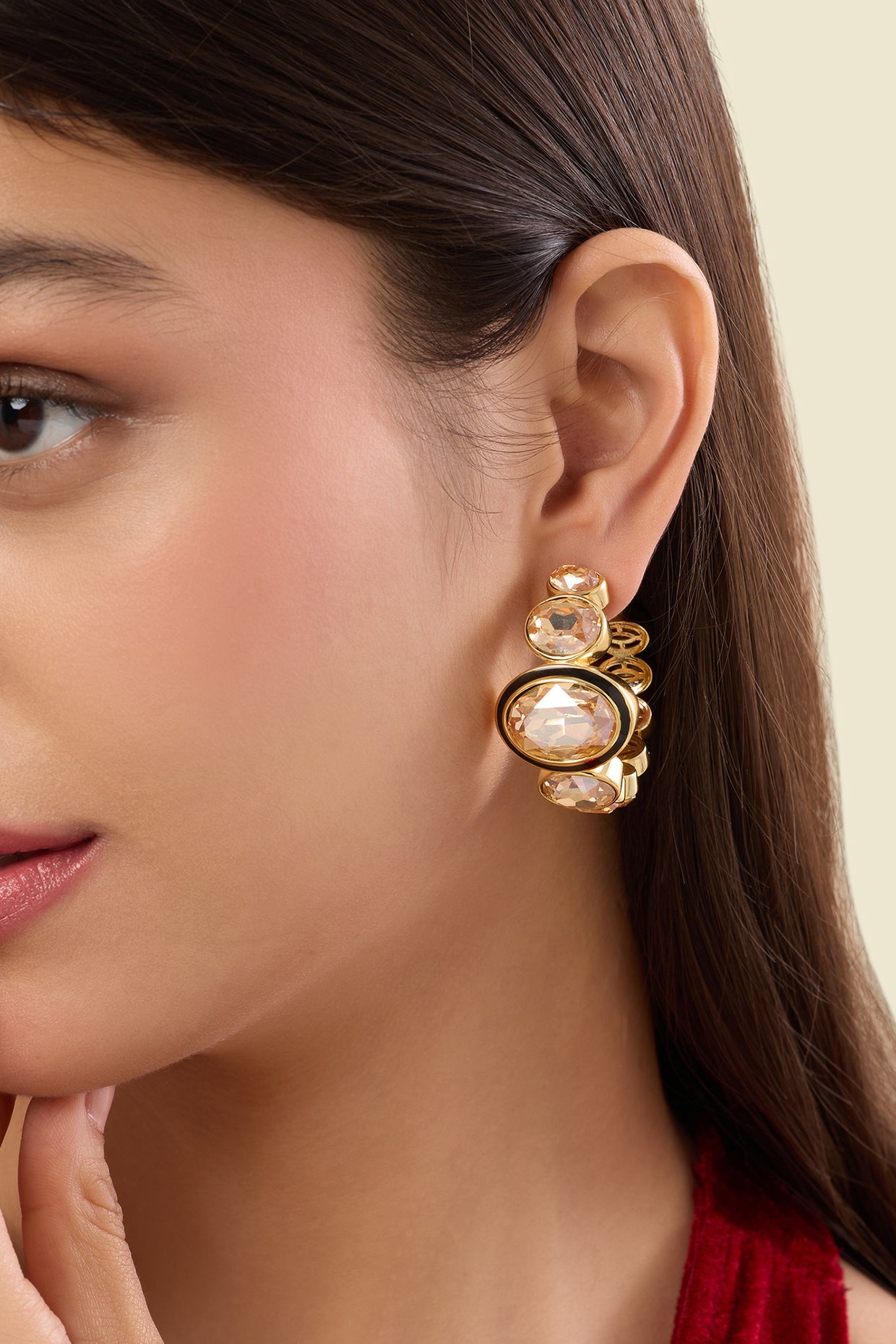 Opalyn Statement Hoops 18kt Gold Plated