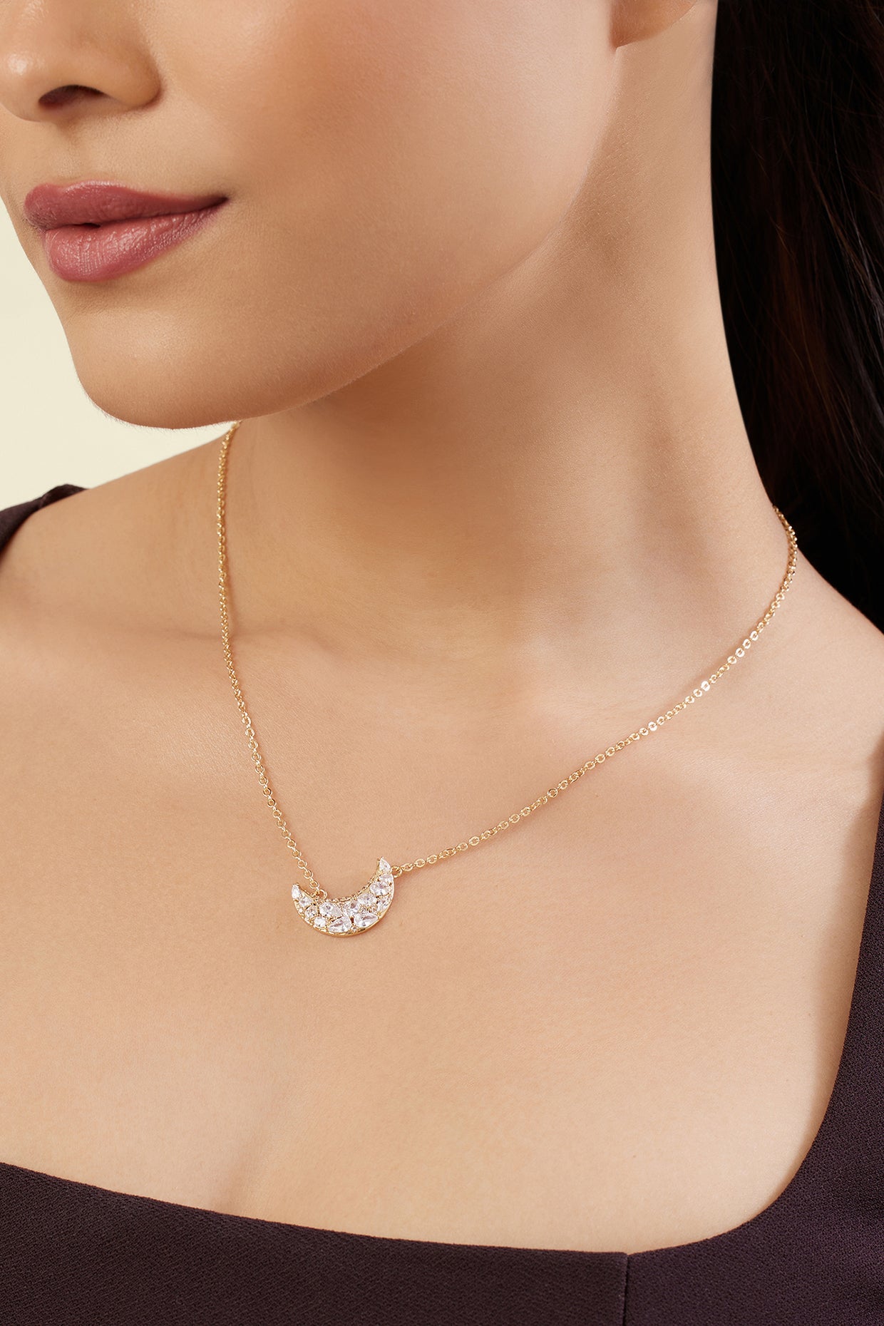 Lune Pendant Necklace In 18Kt Gold Plated