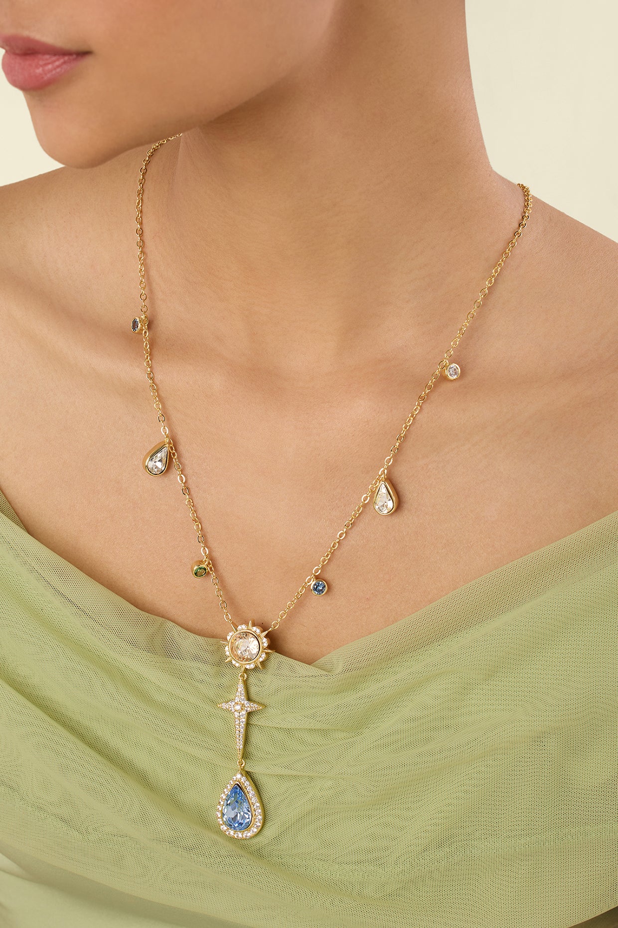Zephyra Y Necklace 18kt Gold Plated