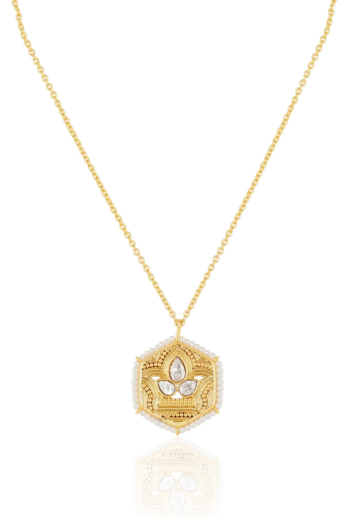 Polki Royal Seal Pendant Necklace