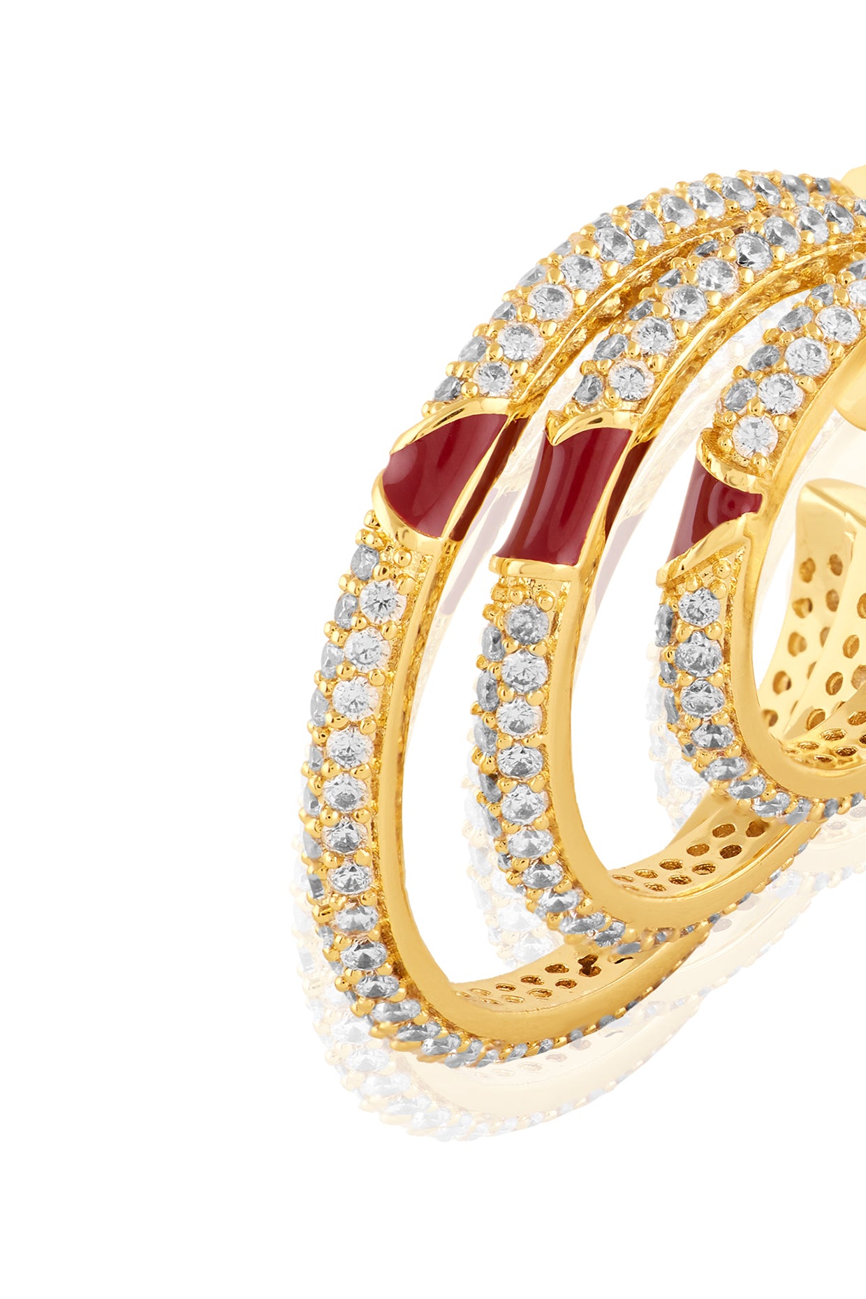 Eclipta Triple Hoops In 18Kt Gold Plated