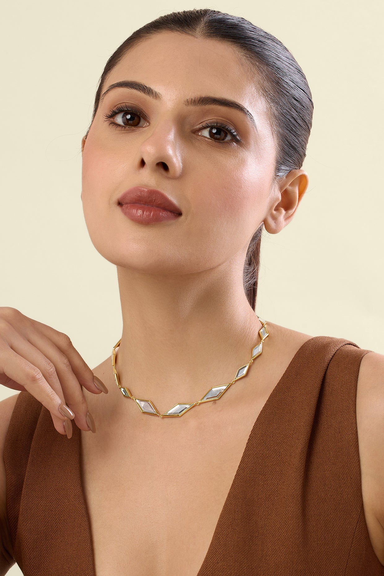 Modern Maharani Bolo Necklace/Headband 18Kt Gold Plated