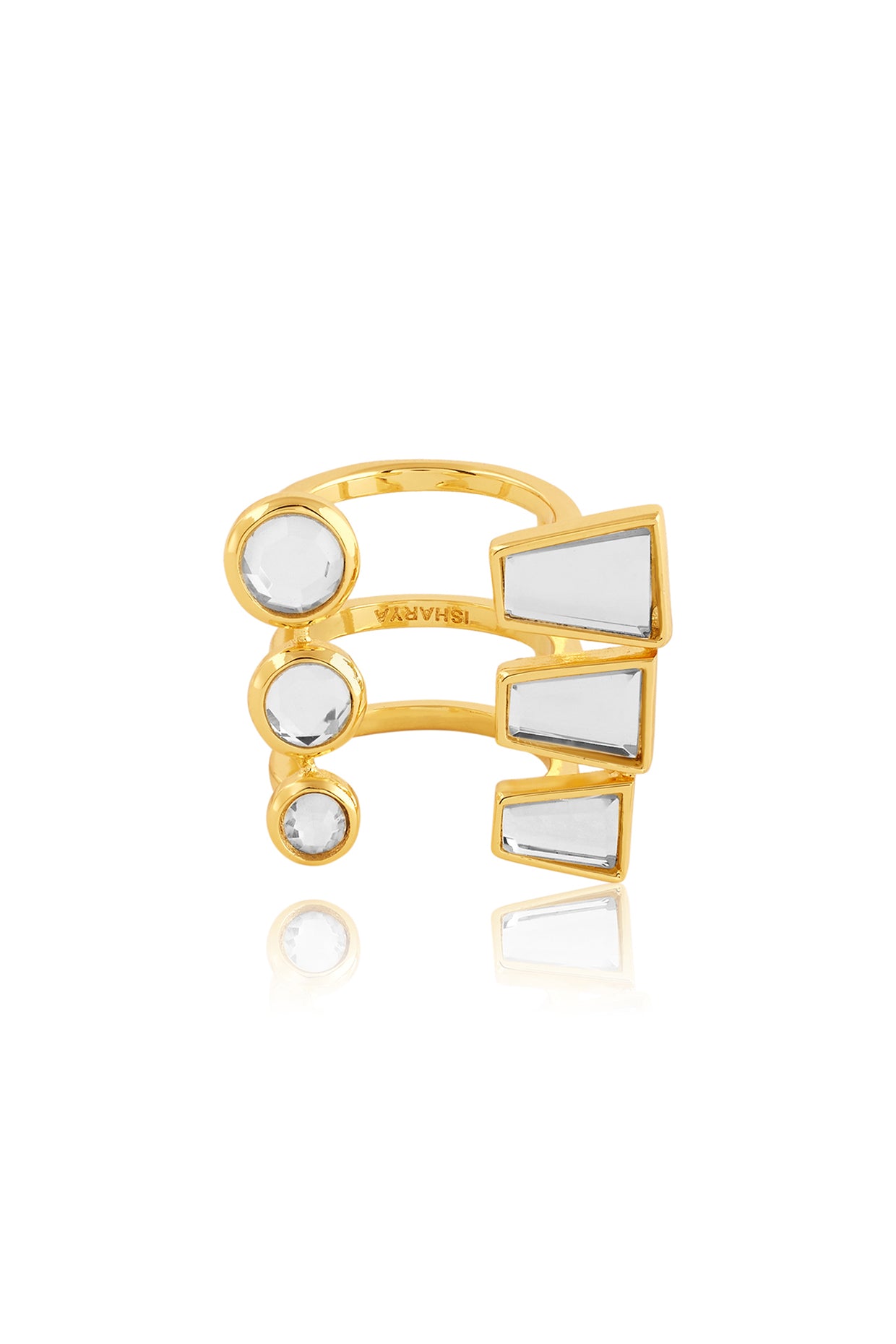 Ayaana Floral Cocktail Ring 18Kt Gold Plated